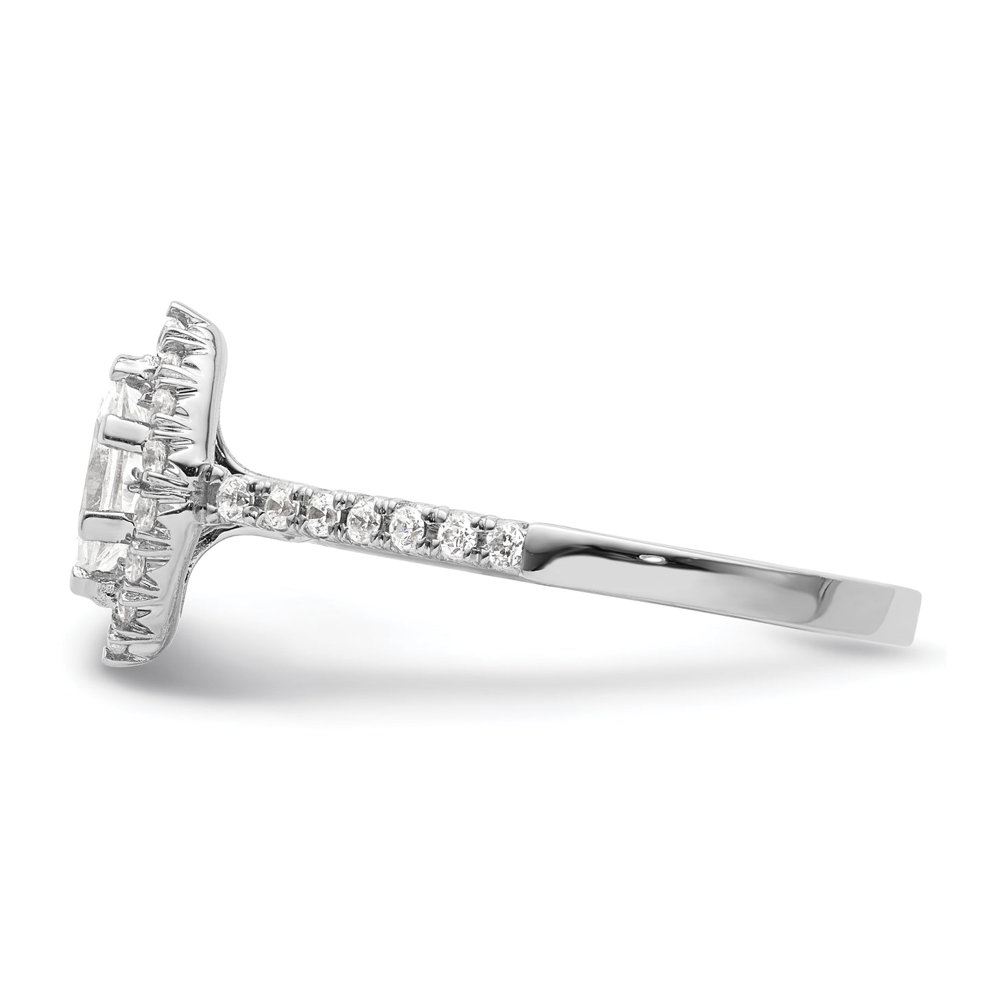 14k White Gold Halo (Holds 1/3 carat (7.1x3.7mm) Marquise Center) 1/4 carat Diamond Semi-mount Engagement Ring