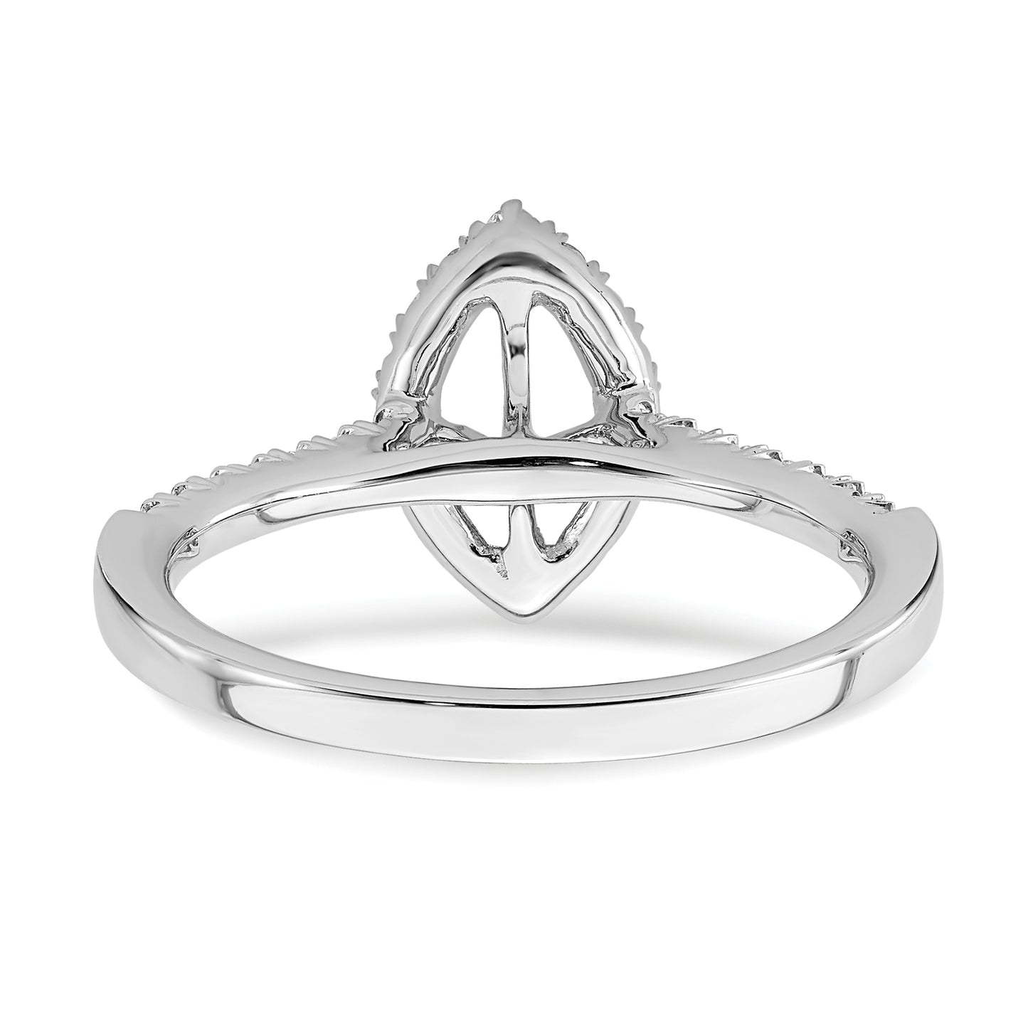 14k White Gold Halo (Holds 1/2 carat (7.9x4.1mm) Marquise Center) 1/3 carat Diamond Semi-mount Engagement Ring