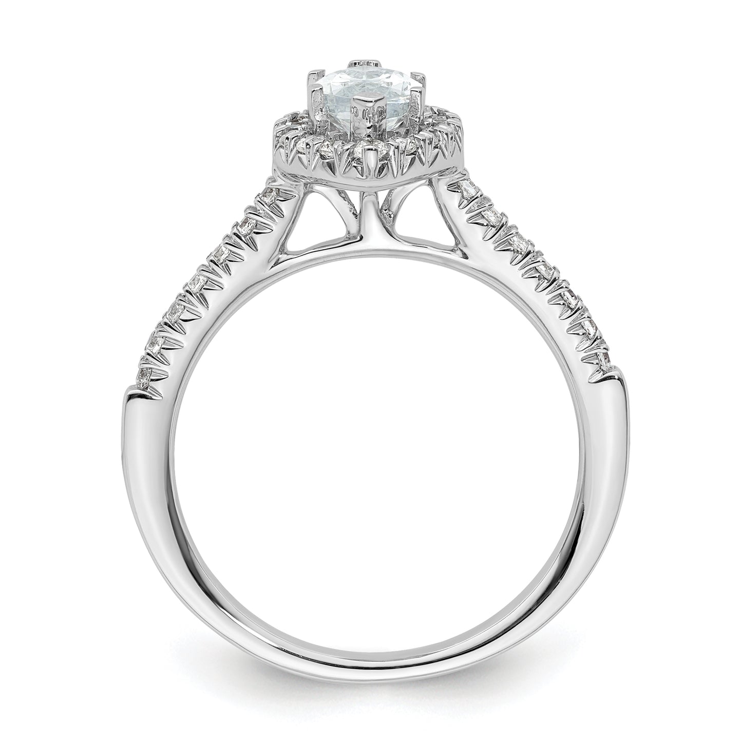 14k White Gold Halo (Holds 3/4 carat (8.7x4.7mm) Marquise Center) 1/3 carat Diamond Semi-mount Engagement Ring
