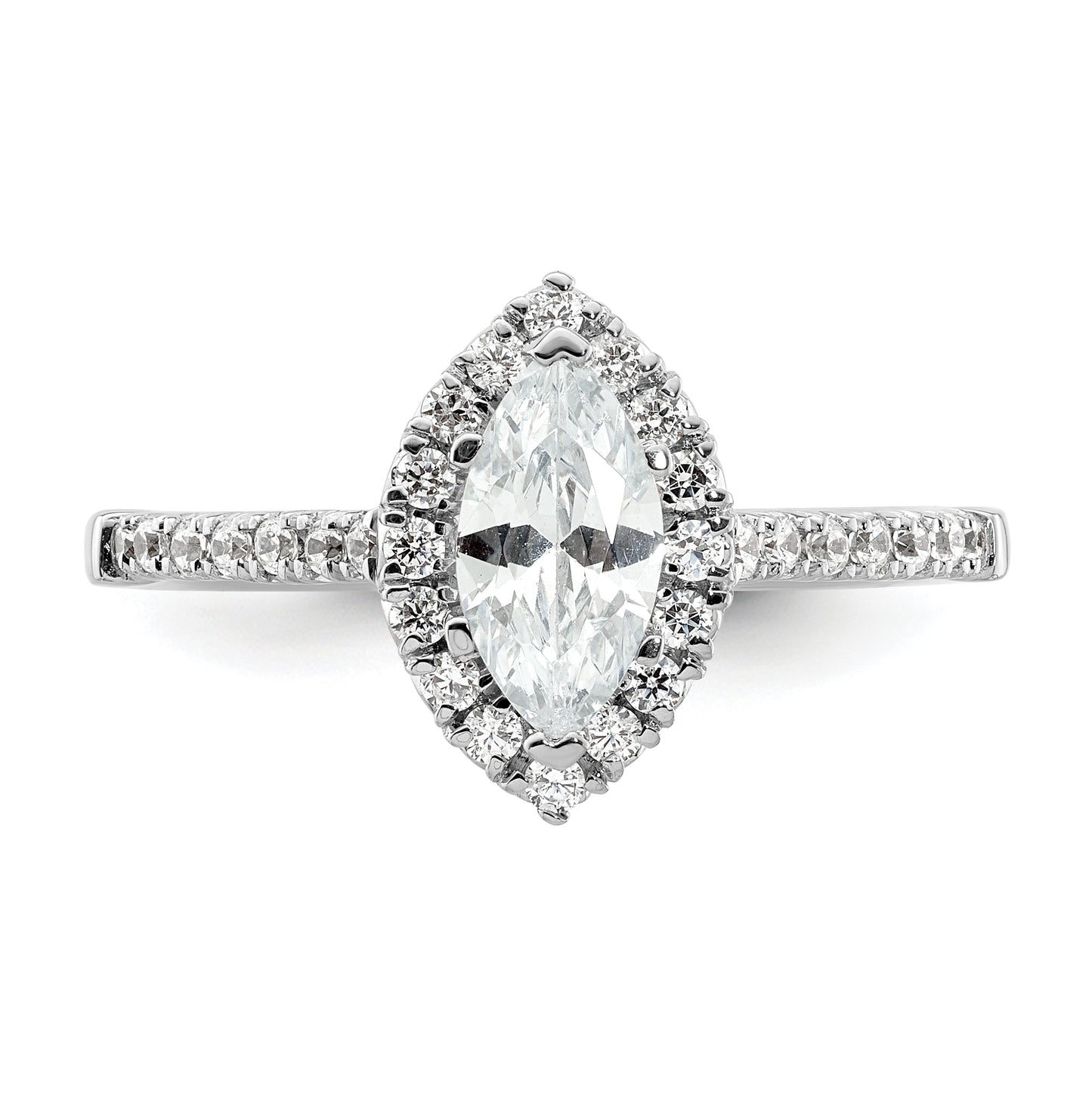 14k White Gold Halo (Holds 3/4 carat (8.7x4.7mm) Marquise Center) 1/3 carat Diamond Semi-mount Engagement Ring