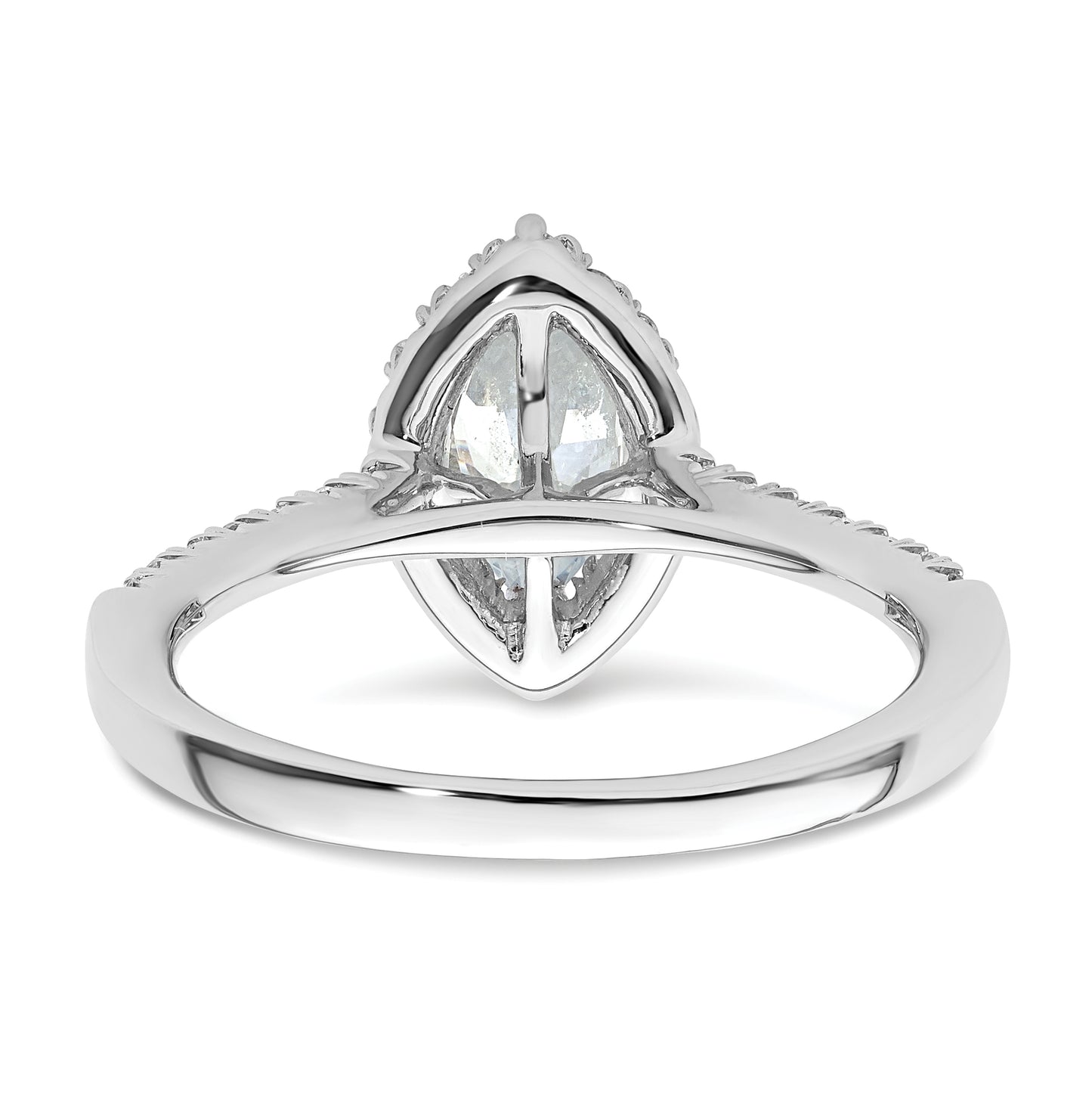 14k White Gold Halo (Holds 3/4 carat (8.7x4.7mm) Marquise Center) 1/3 carat Diamond Semi-mount Engagement Ring