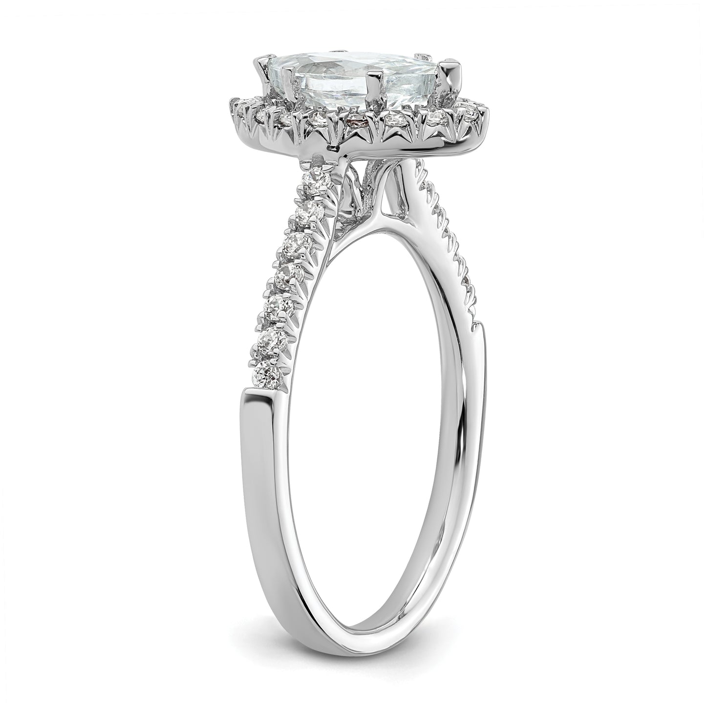 14k White Gold Halo (Holds 3/4 carat (8.7x4.7mm) Marquise Center) 1/3 carat Diamond Semi-mount Engagement Ring