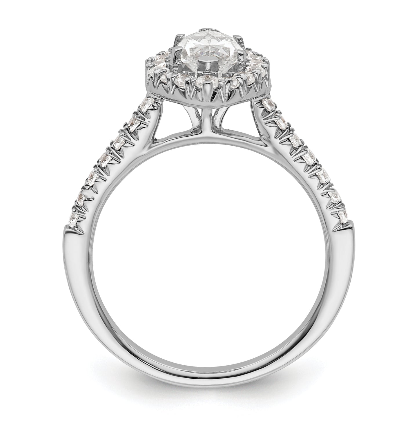 14k White Gold Halo (Holds 1.25 carat (10.3x5.3mm) Marquise Center) 1/2 carat Diamond Semi-mount Engagement Ring
