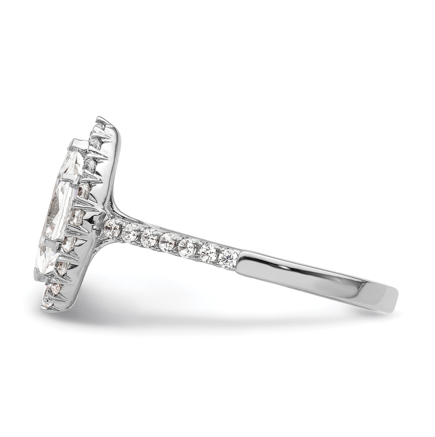 14k White Gold Halo (Holds 1.25 carat (10.3x5.3mm) Marquise Center) 1/2 carat Diamond Semi-mount Engagement Ring