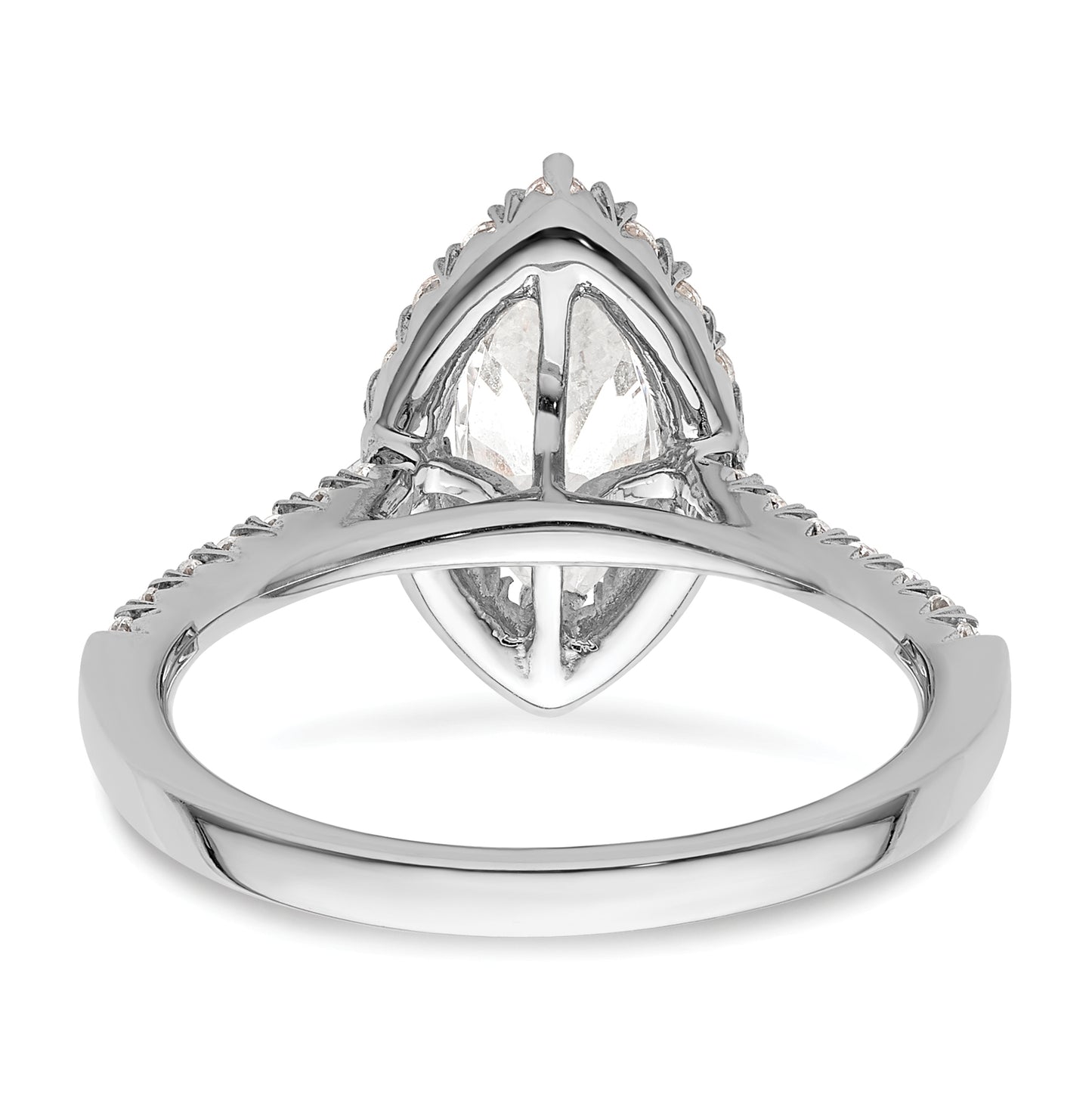 14k White Gold Halo (Holds 1.25 carat (10.3x5.3mm) Marquise Center) 1/2 carat Diamond Semi-mount Engagement Ring