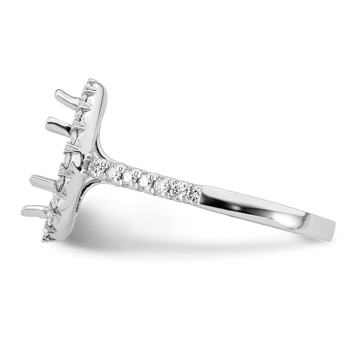 14k White Gold Halo (Holds 1.5 carat (11.1x6.00mm) Marquise Center) 5/8 carat Diamond Semi-mount Engagement Ring