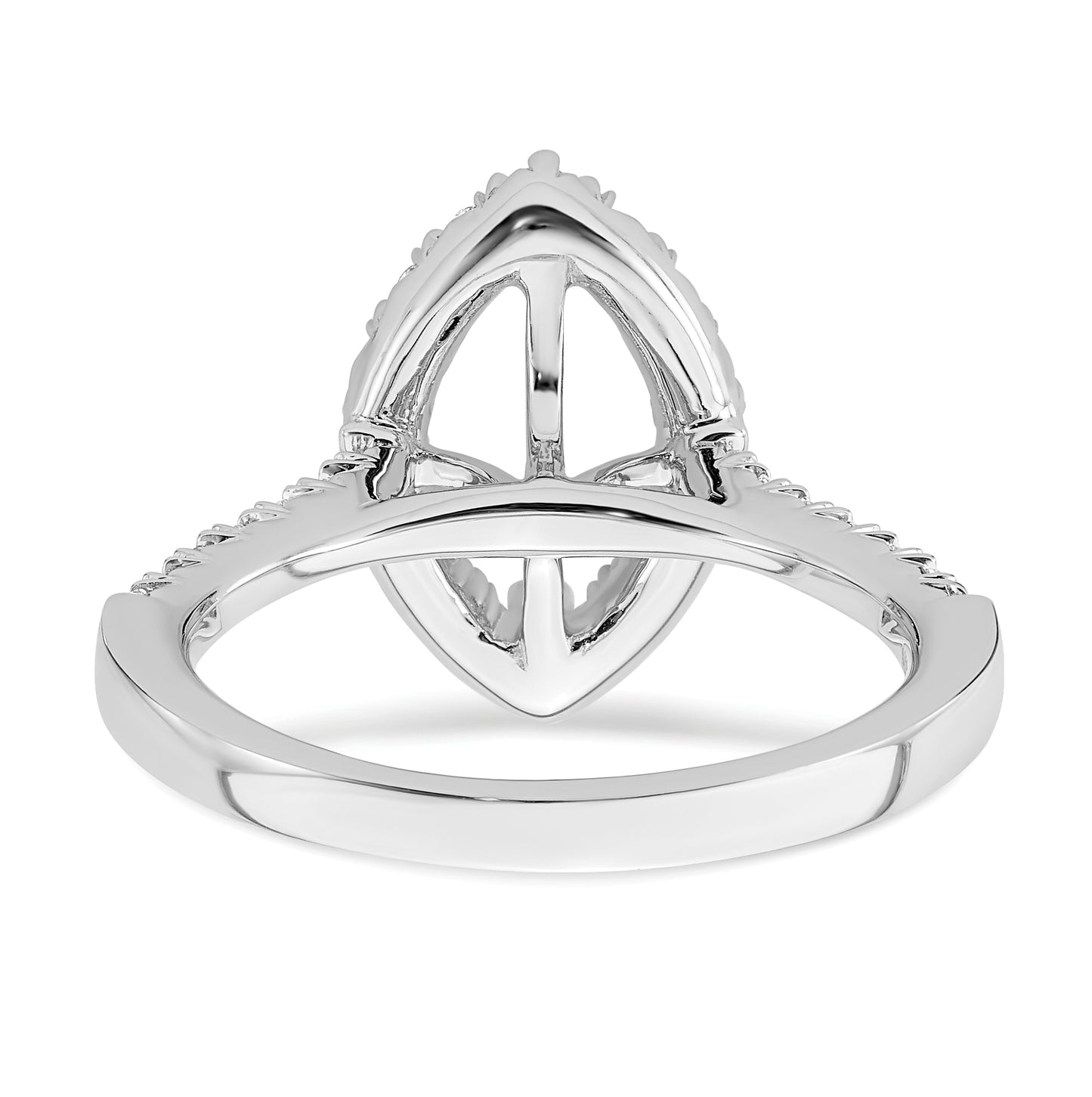 14k White Gold Halo (Holds 1.5 carat (11.1x6.00mm) Marquise Center) 5/8 carat Diamond Semi-mount Engagement Ring