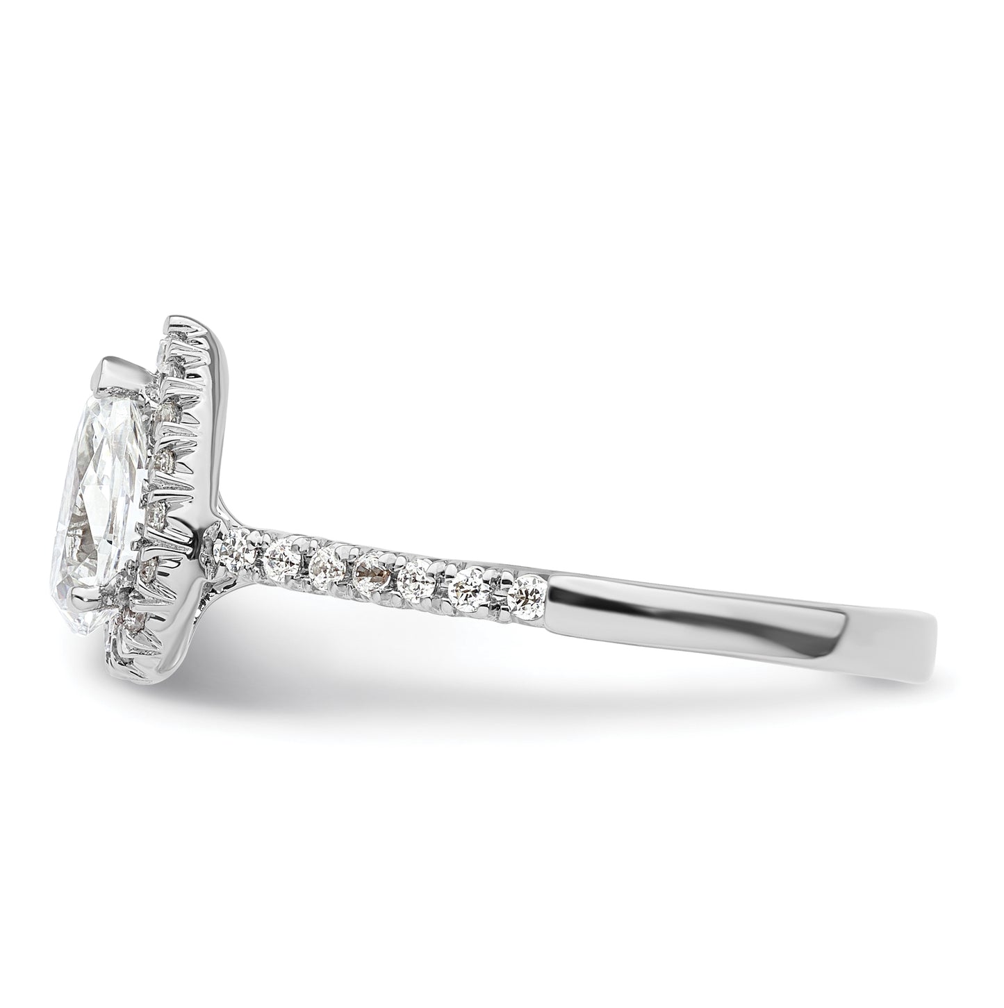 14k White Gold Halo (Holds 3/4 carat (7.7x5.00mm) Pear Center) 1/3 carat Diamond Semi-mount Engagement Ring