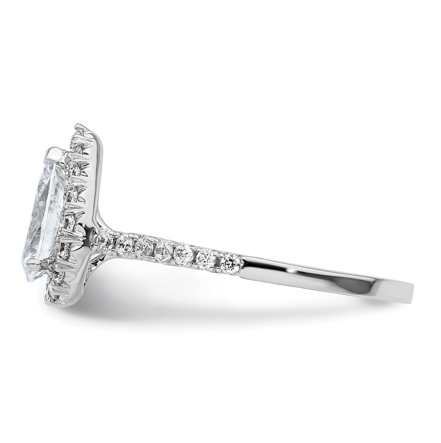 14k White Gold Halo (Holds 1.25 carat (9.1x6.00mm) Pear Center) 1/2 carat Diamond Semi-mount Engagement Ring