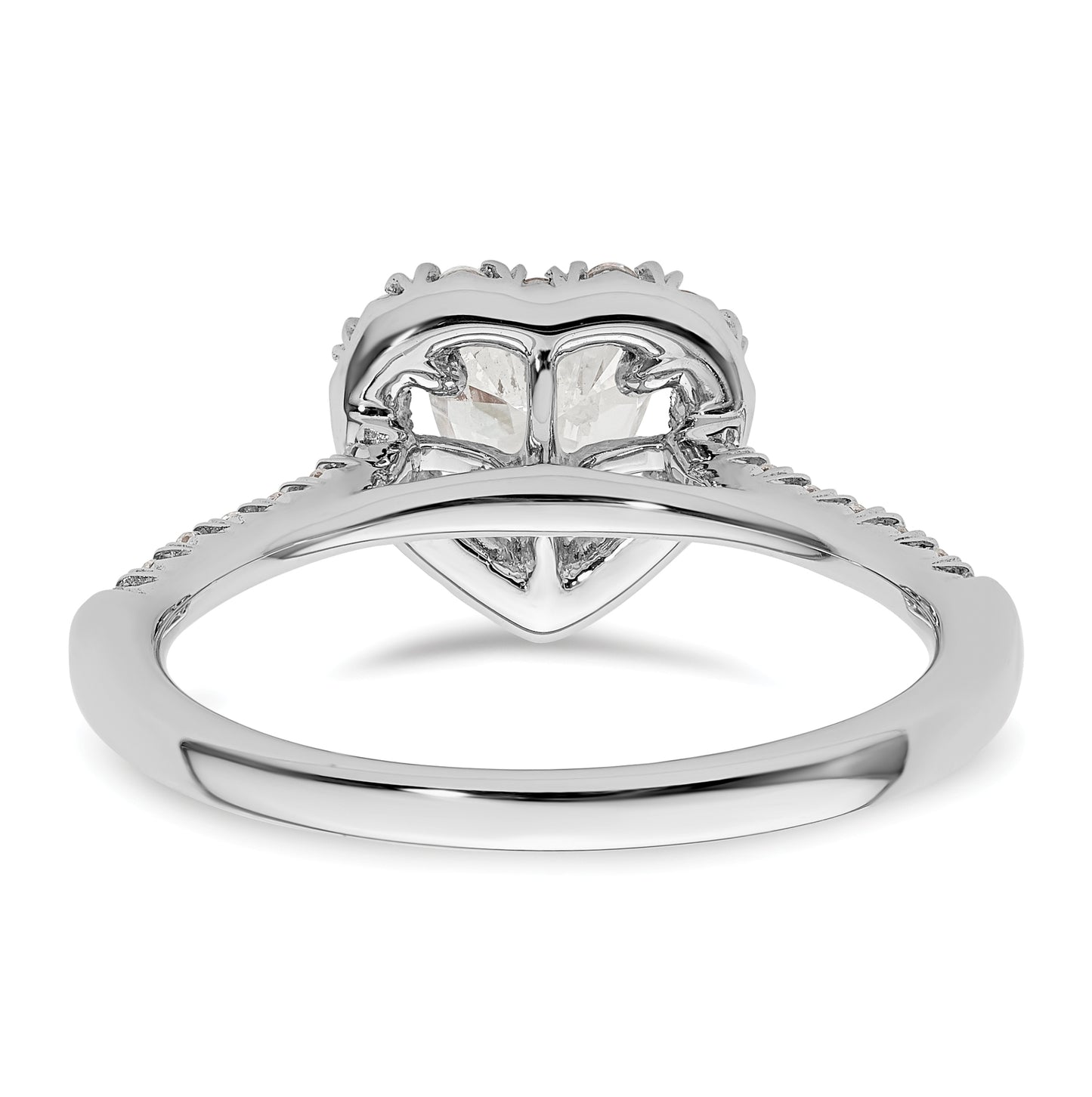 14k White Gold Halo (Holds 3/4 carat (6.00mm) Heart Center) 1/3 carat Diamond Semi-mount Engagement Ring