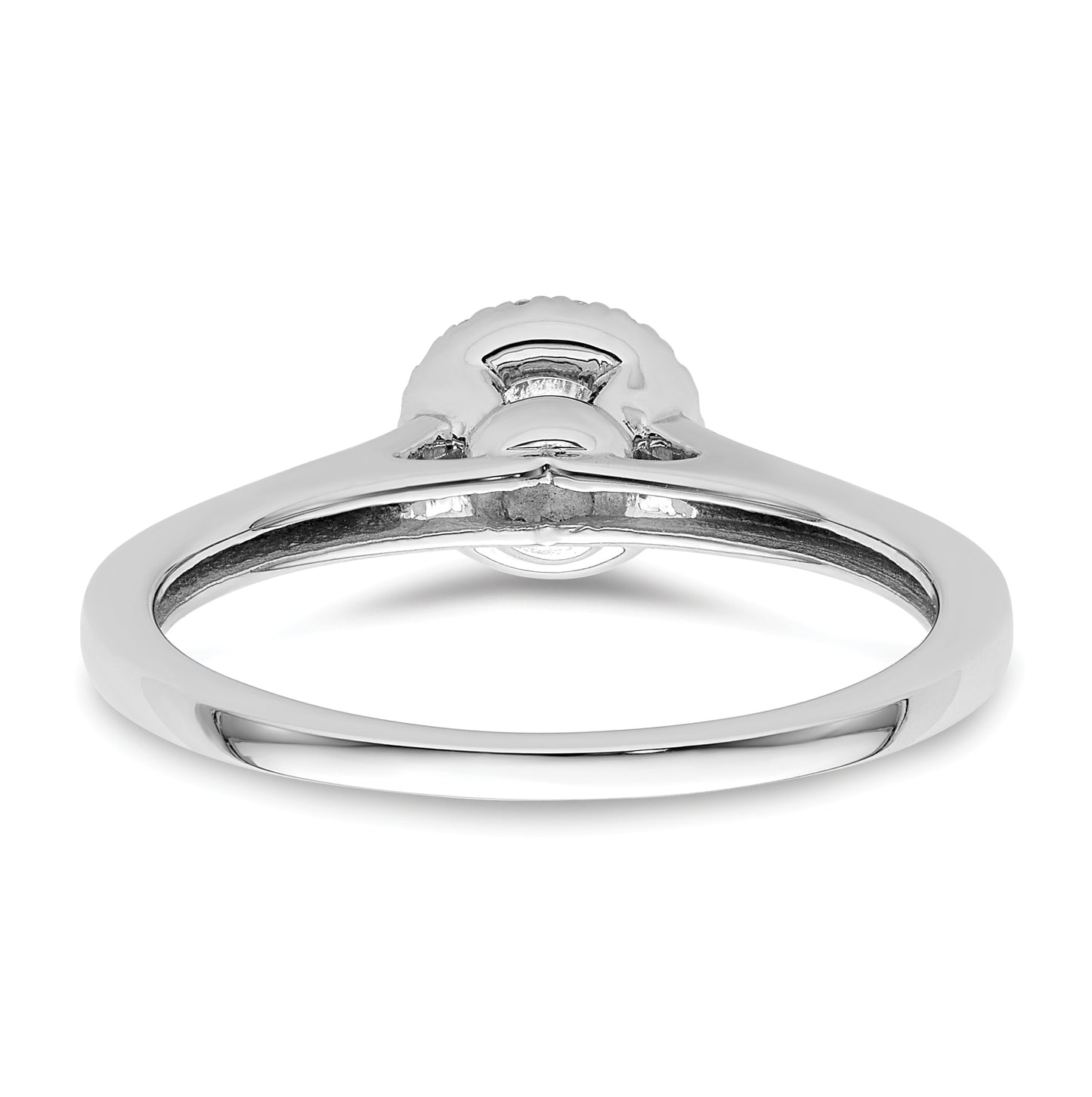 14K White Gold Halo (Holds 1/3 carat (4.1mm) Round Center) 1/15 carat Diamond Semi-Mount Engagement Ring