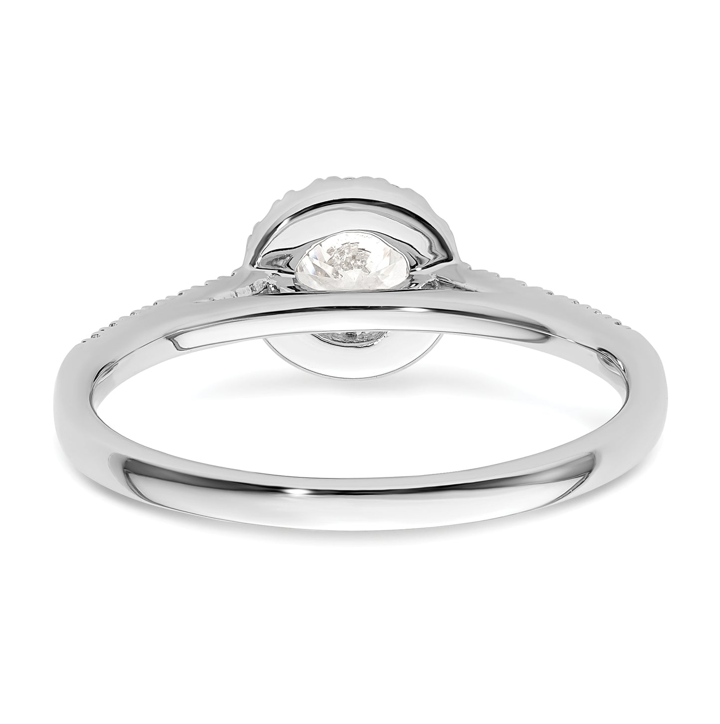 14K White Gold Halo (Holds 1/3 carat (4.5mm) Round Center) 1/6 carat  Diamond Semi-Mount Engagement Ring