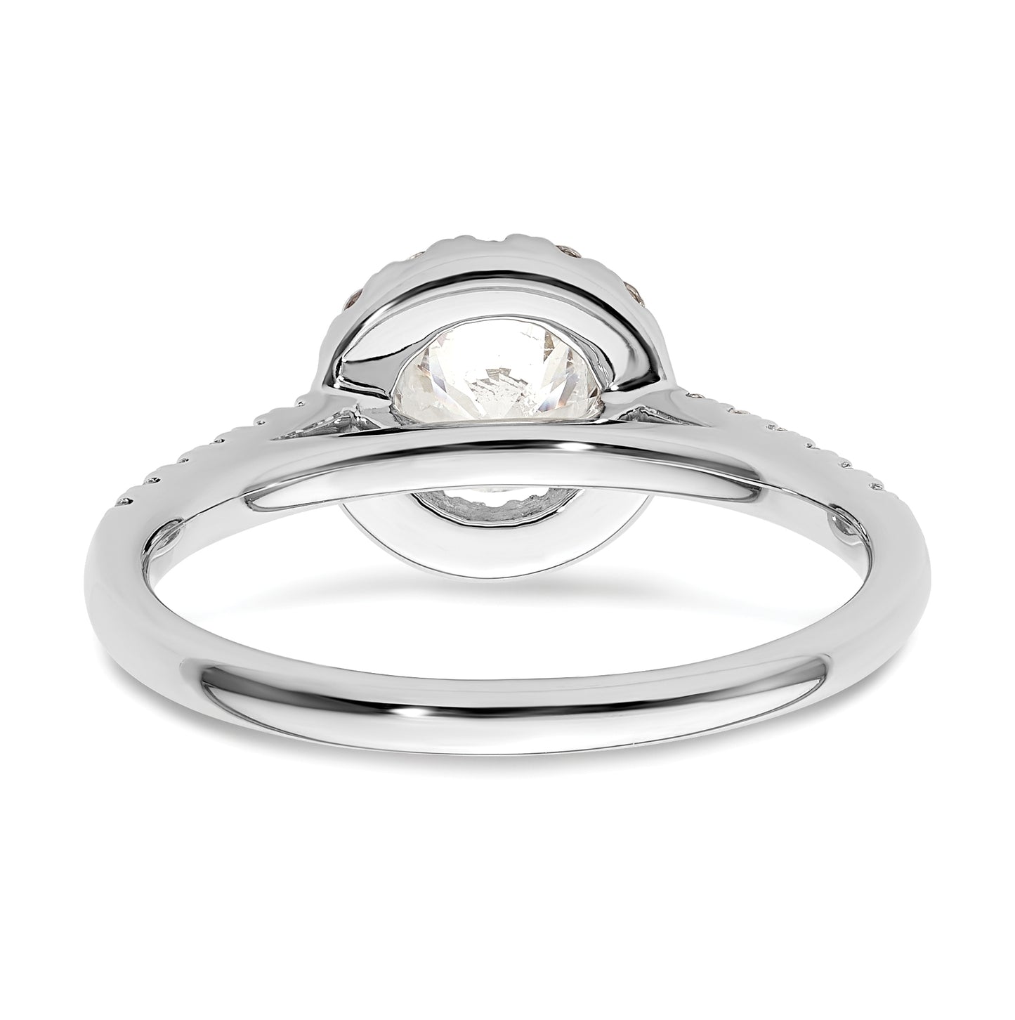 14K White Gold Halo (Holds 3/4 carat (5.8mm) Round Center) 3/8 carat  Diamond Semi-Mount Engagement Ring