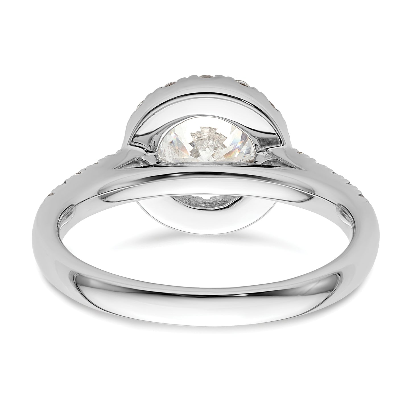 14K White Gold Halo (Holds 1.25 carat (7.00mm) Round Center) 5/8 carat  Diamond Semi-Mount Engagement Ring