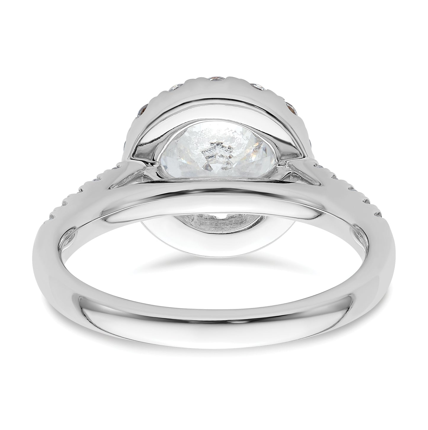 14K White Gold Halo (Holds 1.5 carat (7.5mm) Round Center) 3/4 carat  Diamond Semi-Mount Engagement Ring