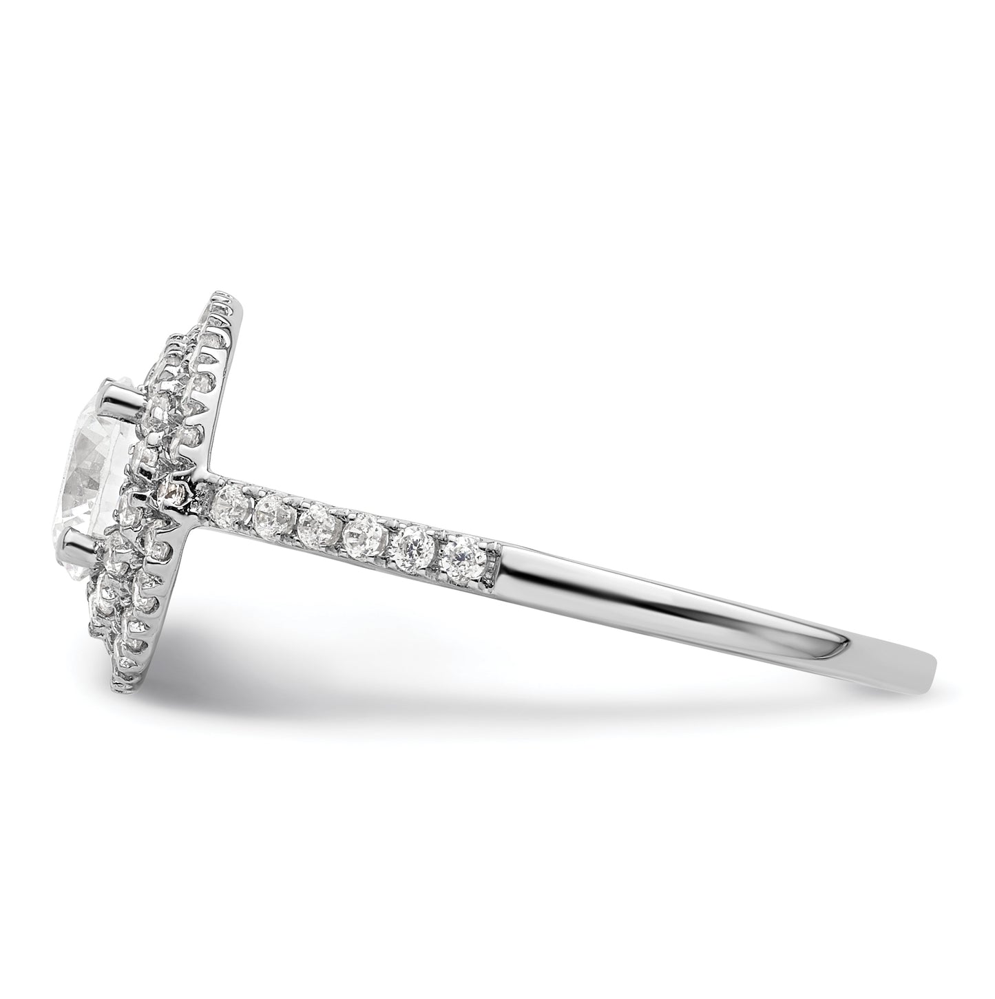 14k White Gold Double Halo (Holds 3/4 carat (5.8mm) Round Center) 1/2 carat Diamond Semi-Mount Engagement Ring