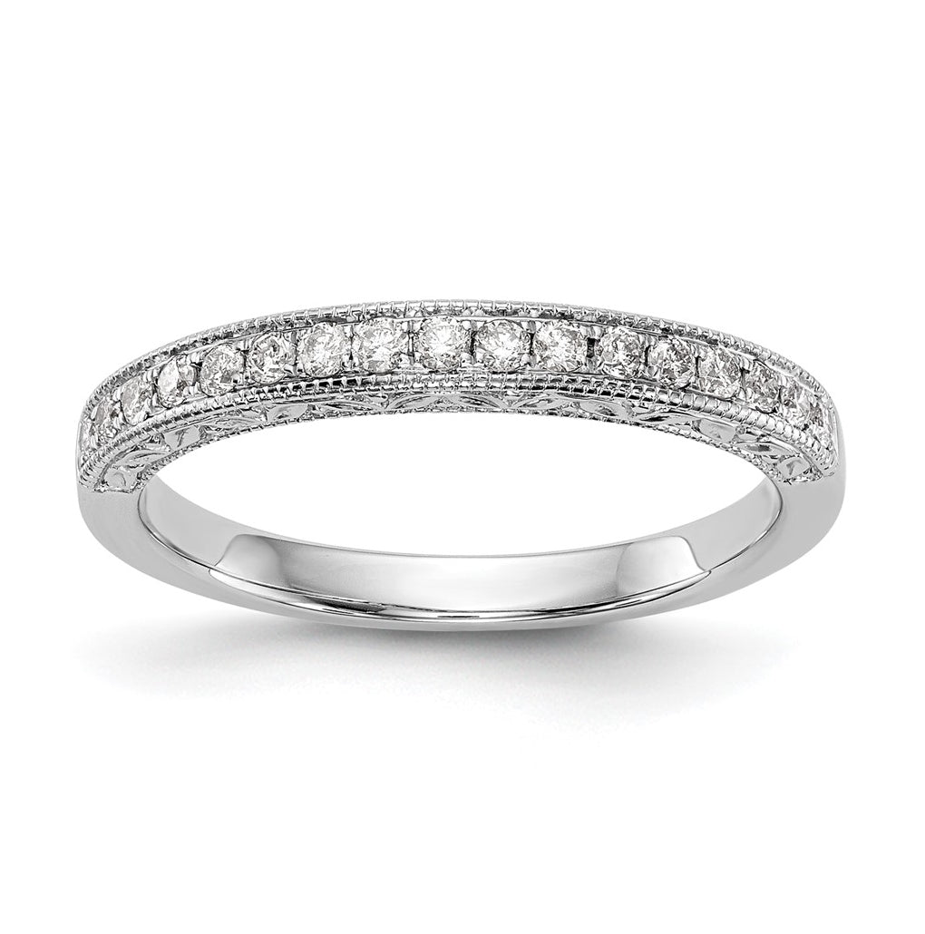 14k White Gold Diamond Wedding Band – Elegant Jewelry Gift for Birthday, Anniversary, Engagement, Wedding