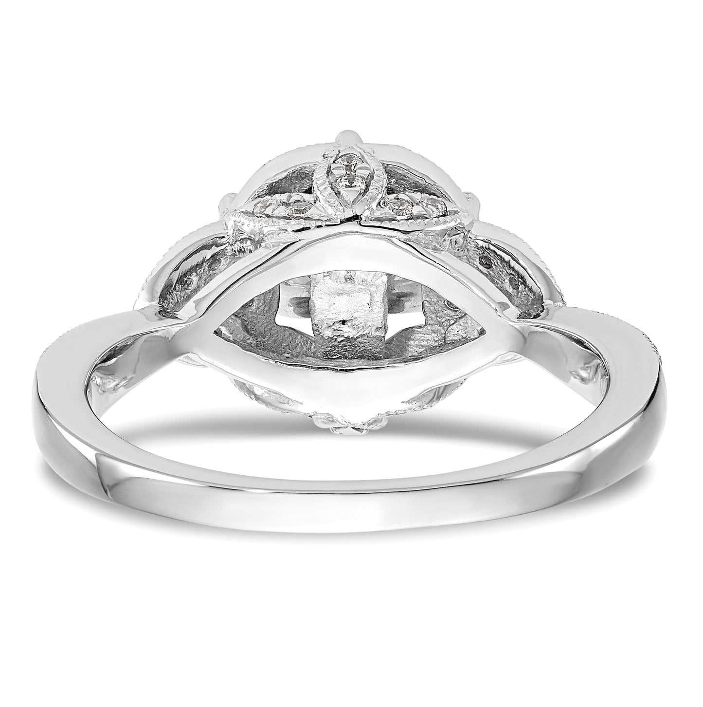 14K White Gold Halo Plus Peg Set 1/3 carat Diamond Semi-Mount Engagement Ring