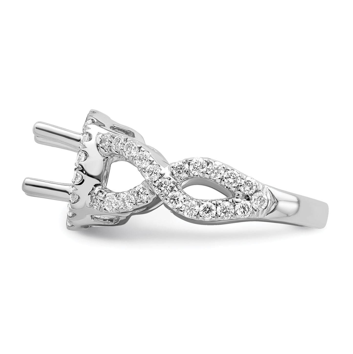 True Origin 14K White Gold 1 1/5 carat Lab Grown Diamond VS/SI  D E F  Semi Mount Round Halo Engagement Ring