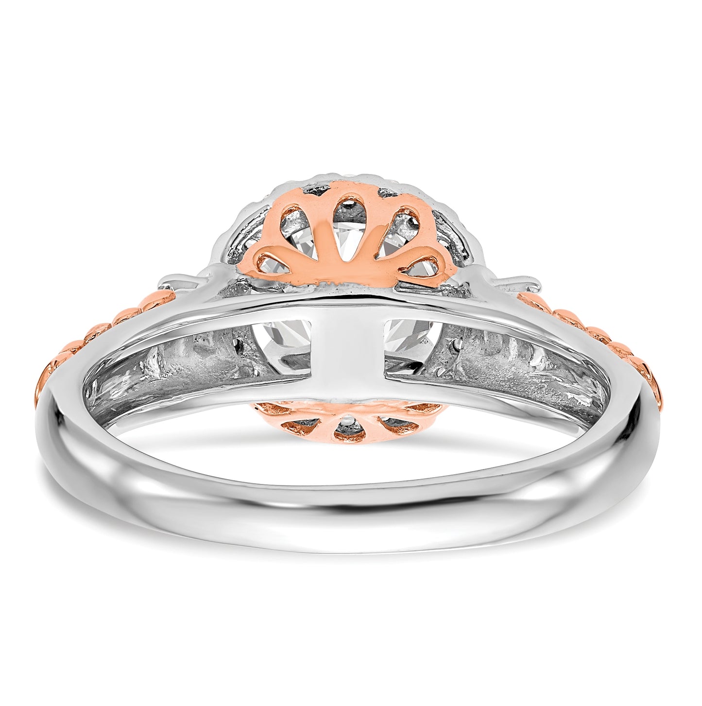 14K Two-tone Halo Plus Peg Set 1/4 carat Diamond Semi-Mount Engagement Ring