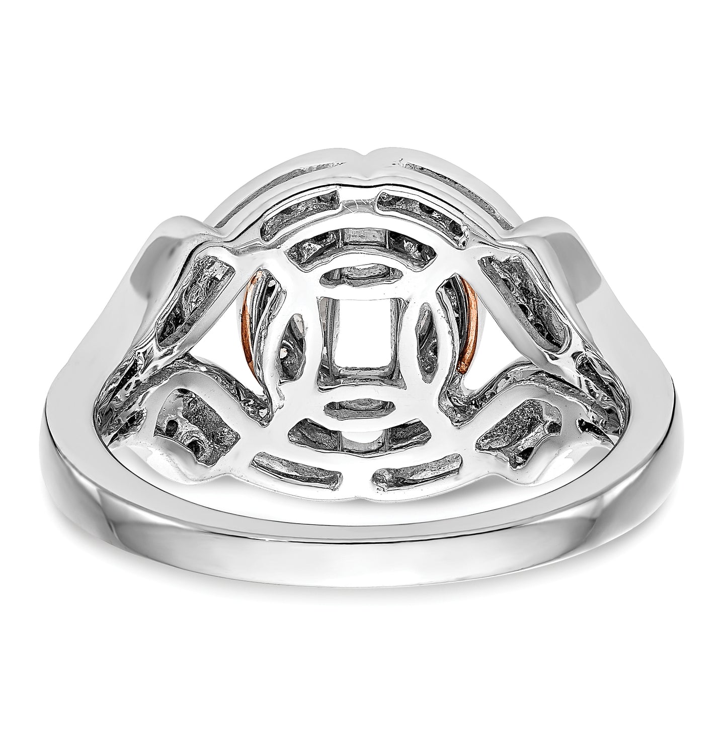 14K Two-tone Halo Plus Peg Set 1/2 carat Diamond Semi-Mount Engagement Ring