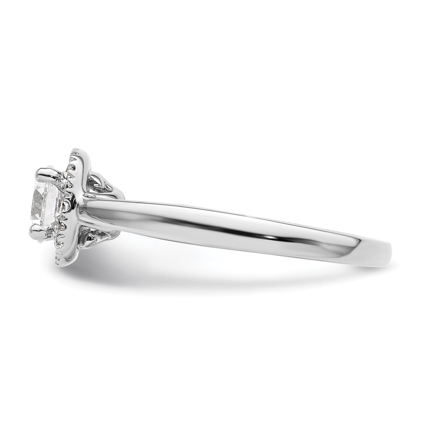 14K White Gold Halo (Holds 3/4 carat (5.8mm) Round Center) 1/5 carat Diamond Semi-Mount Engagement Ring