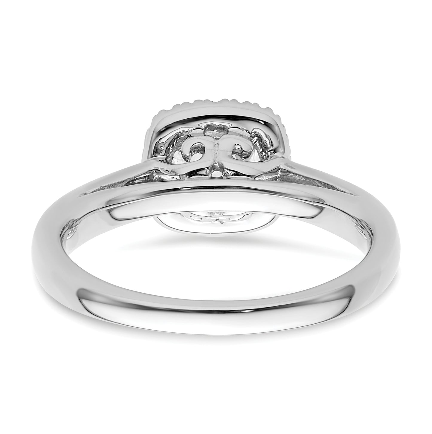 14K White Gold Halo (Holds 3/4 carat (5.8mm) Round Center) 1/5 carat Diamond Semi-Mount Engagement Ring
