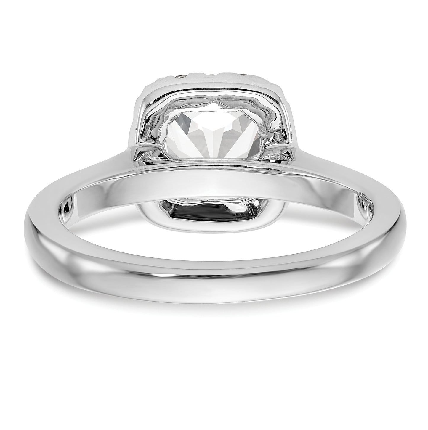 14K White Gold Halo (Holds 1ct (6.5mm) Round Center) 1/3ct Diamond Semi-Mount Engagement Ring