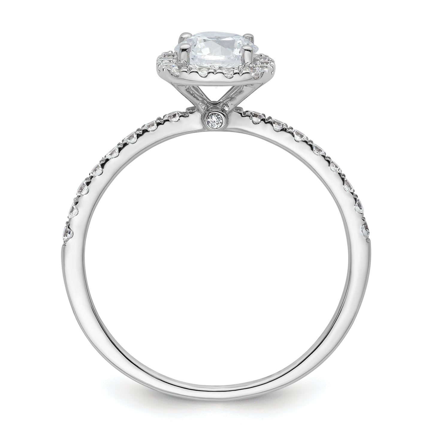 14K White Gold Halo Plus (Holds 5/8 carat (5.5mm) Round Center) 1/3 carat Diamond Semi-Mount Engagement Ring