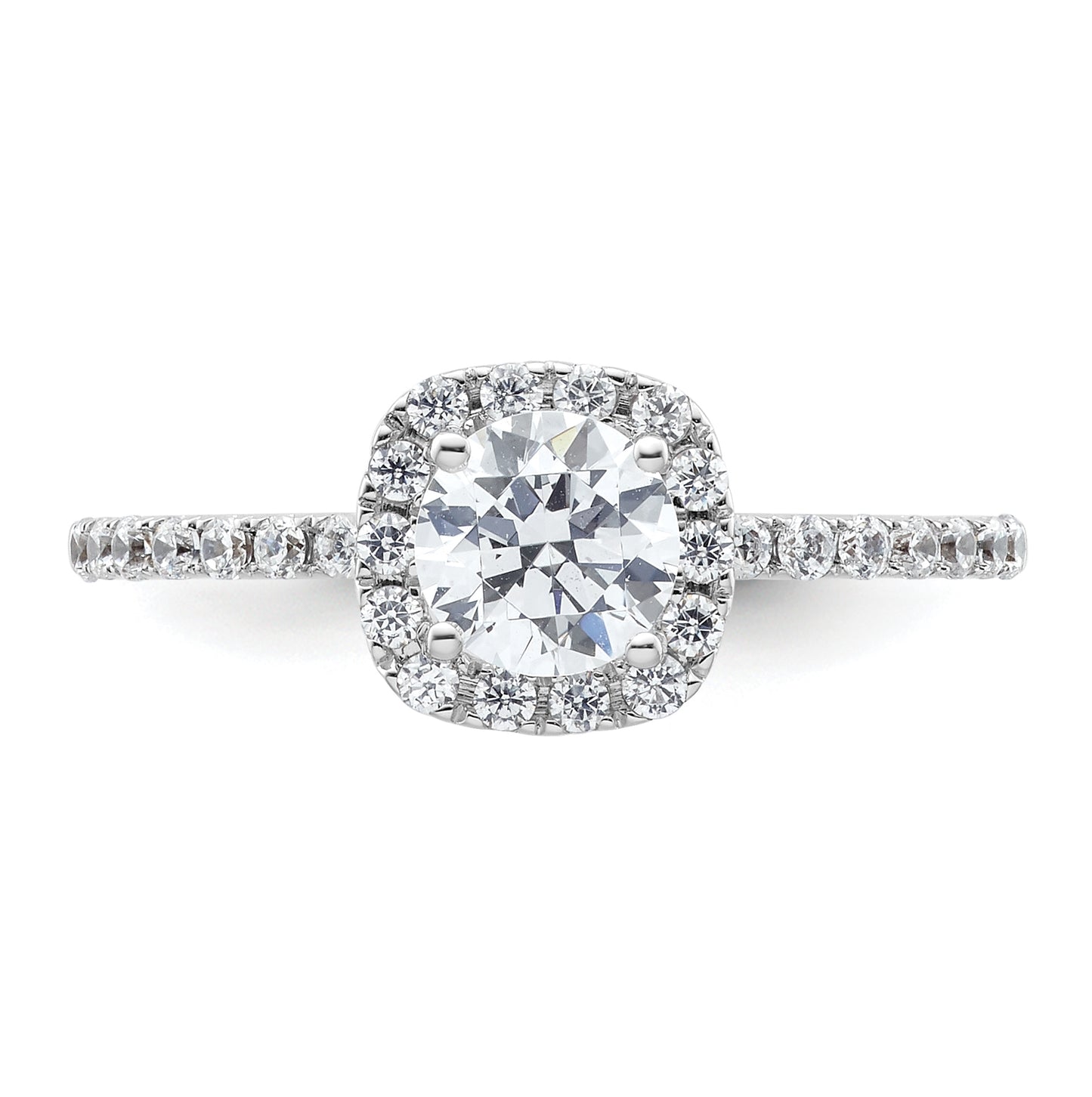 14K White Gold Halo Plus (Holds 5/8 carat (5.5mm) Round Center) 1/3 carat Diamond Semi-Mount Engagement Ring