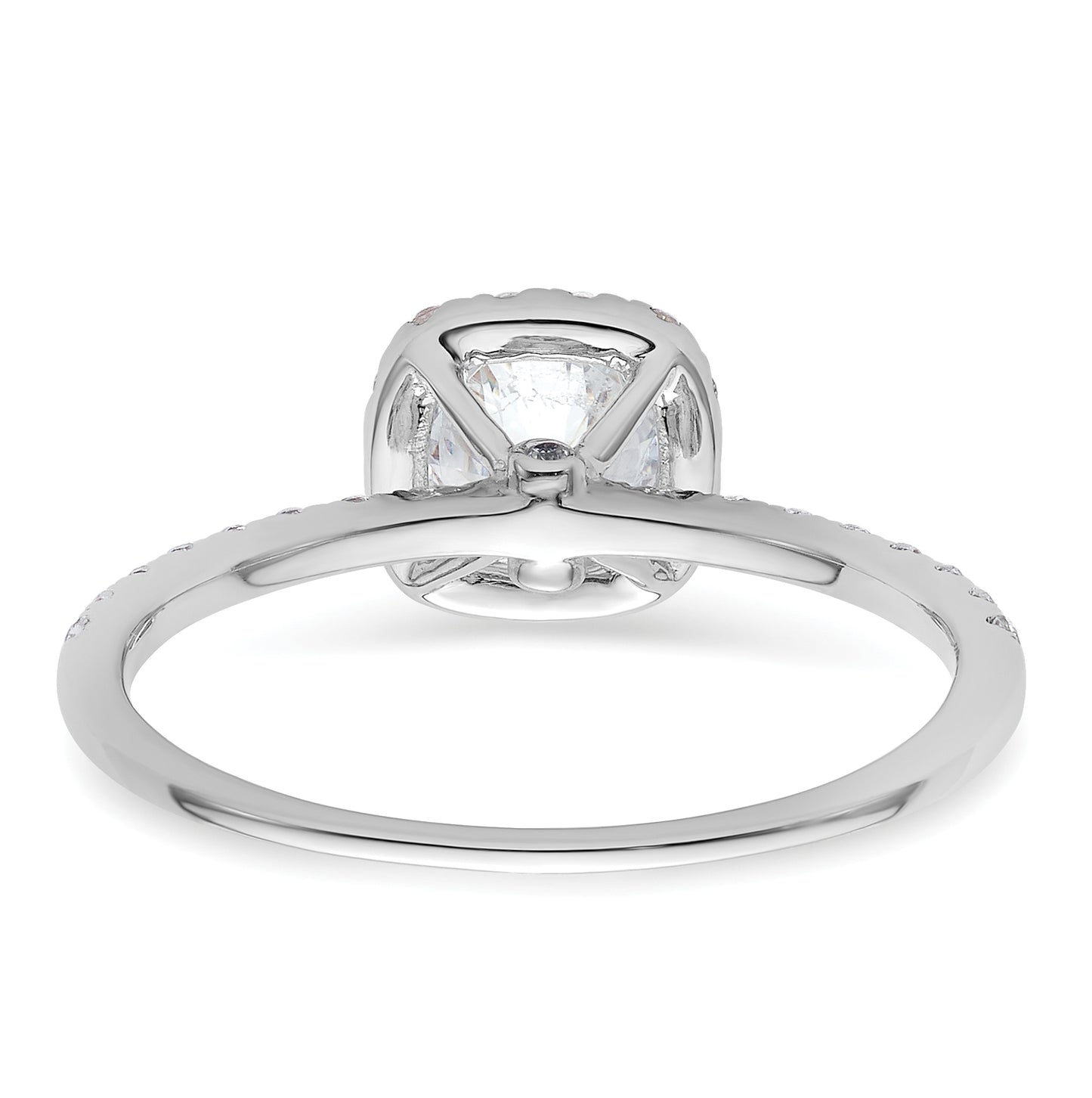 14K White Gold Halo Plus (Holds 5/8 carat (5.5mm) Round Center) 1/3 carat Diamond Semi-Mount Engagement Ring