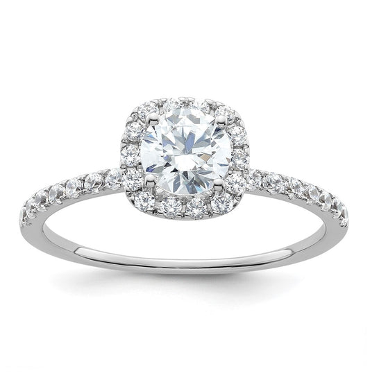 14K White Gold Halo Plus (Holds 5/8 carat (5.5mm) Round Center) 1/3 carat Diamond Semi-Mount Engagement Ring