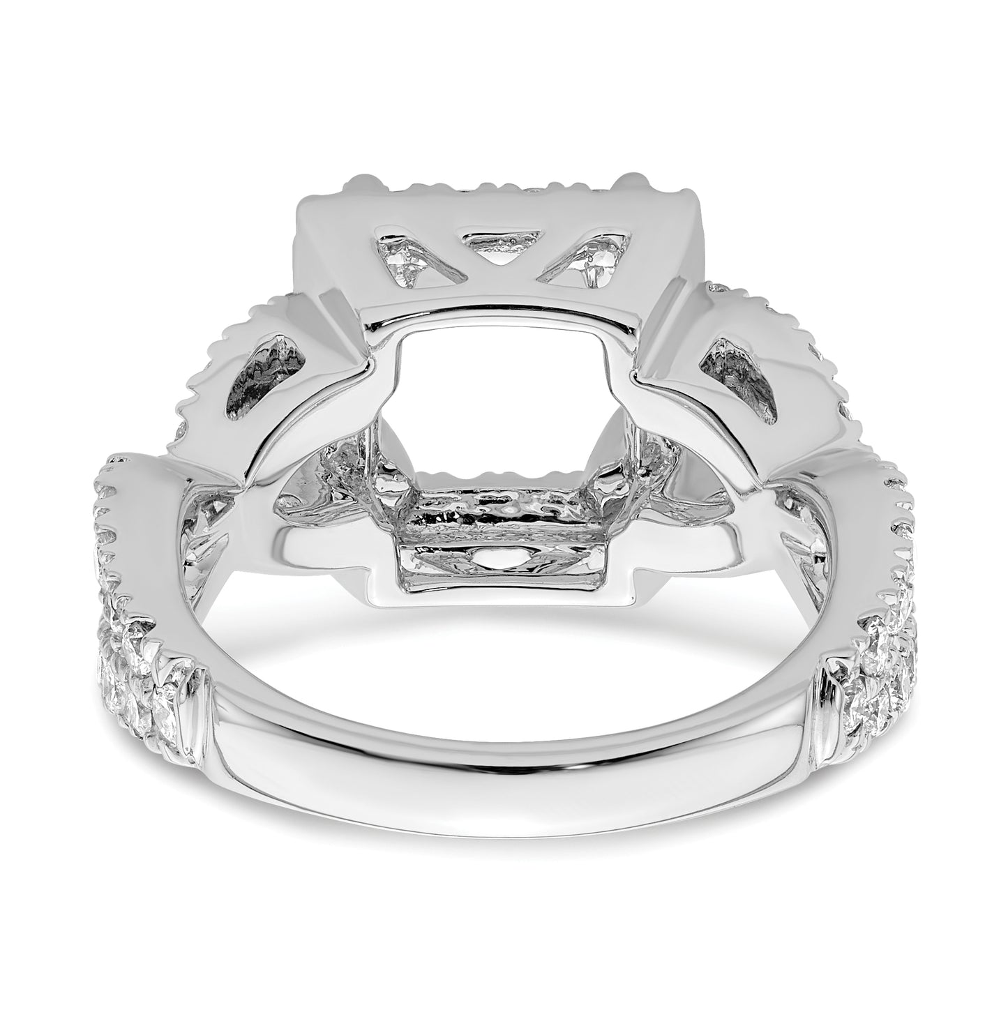 True Origin 14K White Gold 1 1/4 carat Lab Grown Diamond VS/SI  D E F  Semi Mount Princess Halo Engagement Ring
