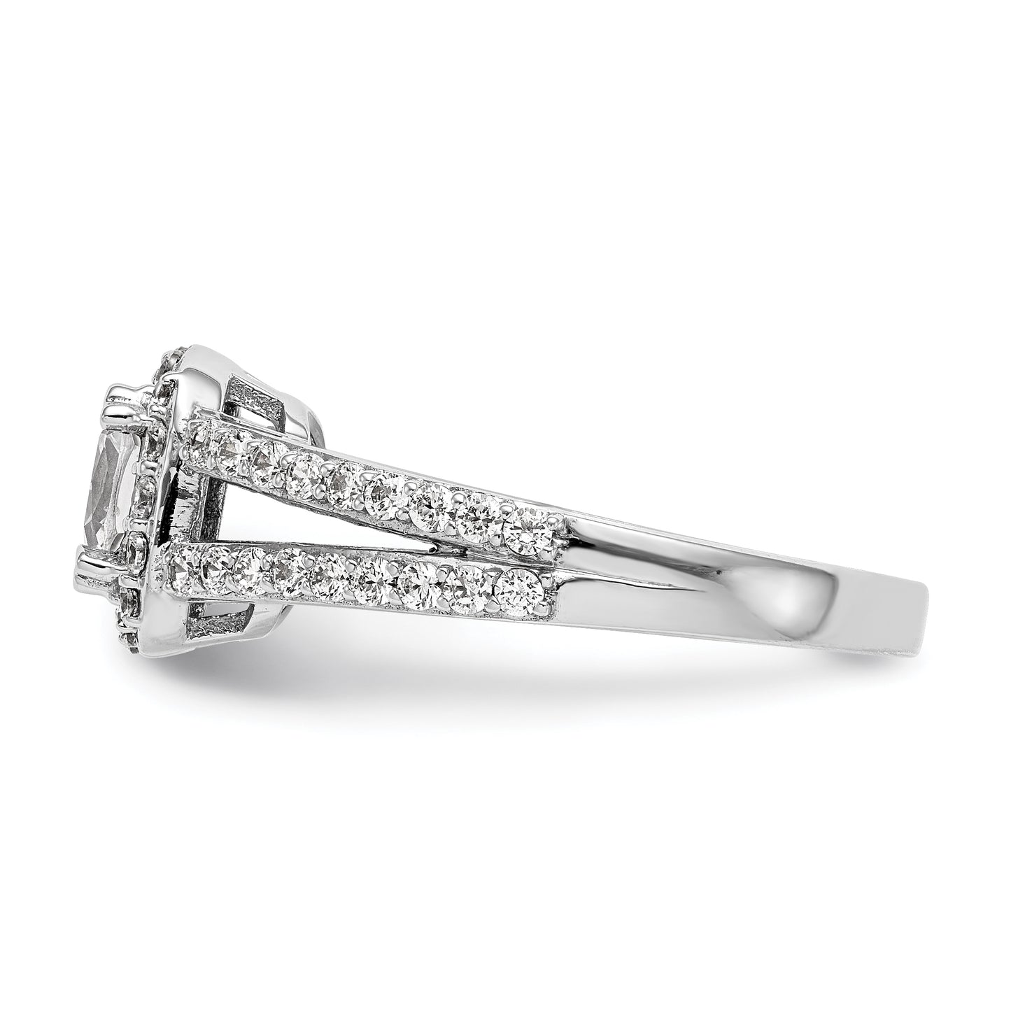 14K White Gold Halo Plus (Holds 1 carat (6.2mm) Cushion Center) 5/8 carat Diamond Semi-Mount Engagement Ring