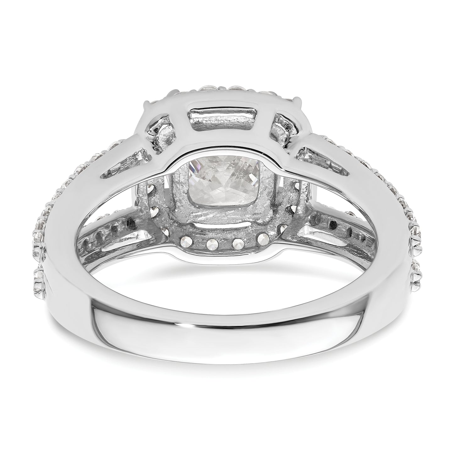 14K White Gold Halo Plus (Holds 1.75 carat (7.00mm) Cushion Center) 3/4 carat Diamond Semi-Mount Engagement Ring