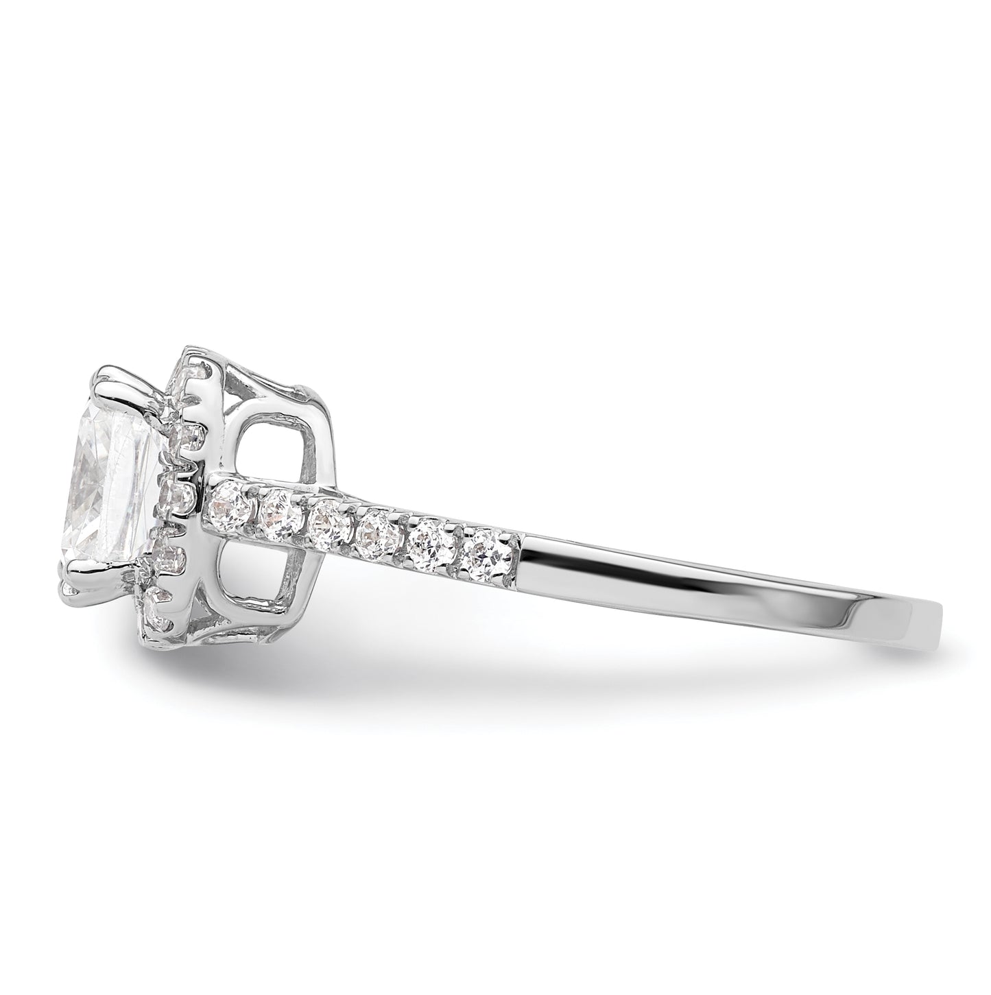 14K White Gold Halo Plus (Holds 1.25 carat (6.00mm) Cushion Center) 3/8 carat Diamond Semi-Mount Engagement Ring