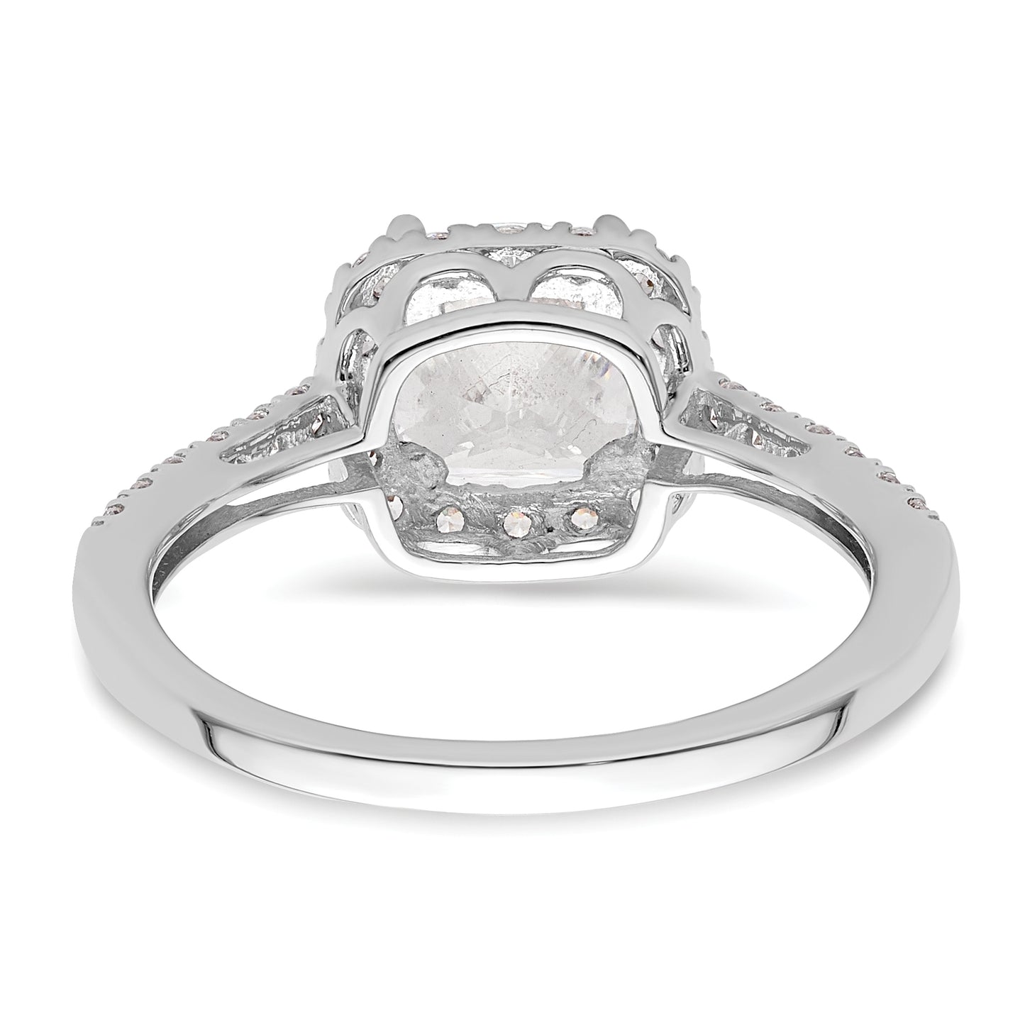 14K White Gold Halo Plus (Holds 1.25 carat (6.00mm) Cushion Center) 3/8 carat Diamond Semi-Mount Engagement Ring