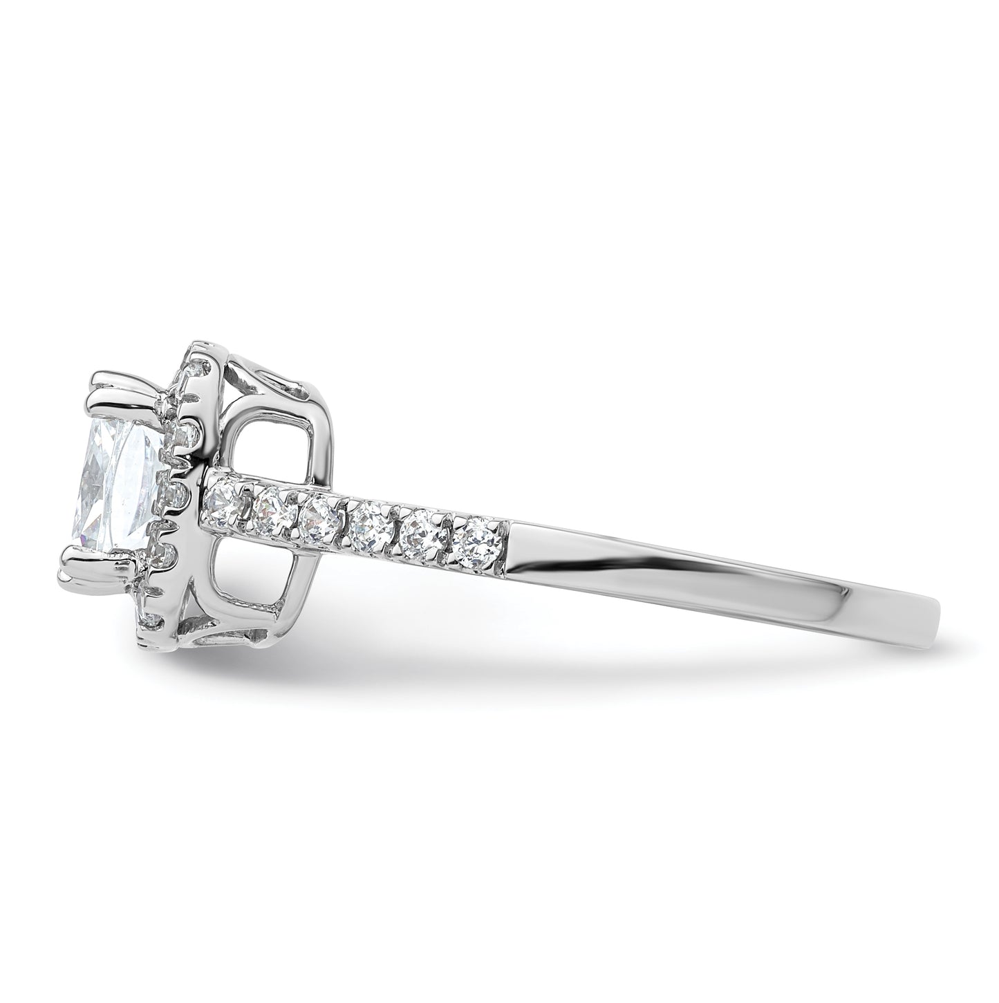 14K White Gold Halo Plus (Holds 1.5 carat (6.5mm) Cushion Center) 3/8 carat Diamond Semi-Mount Engagement Ring