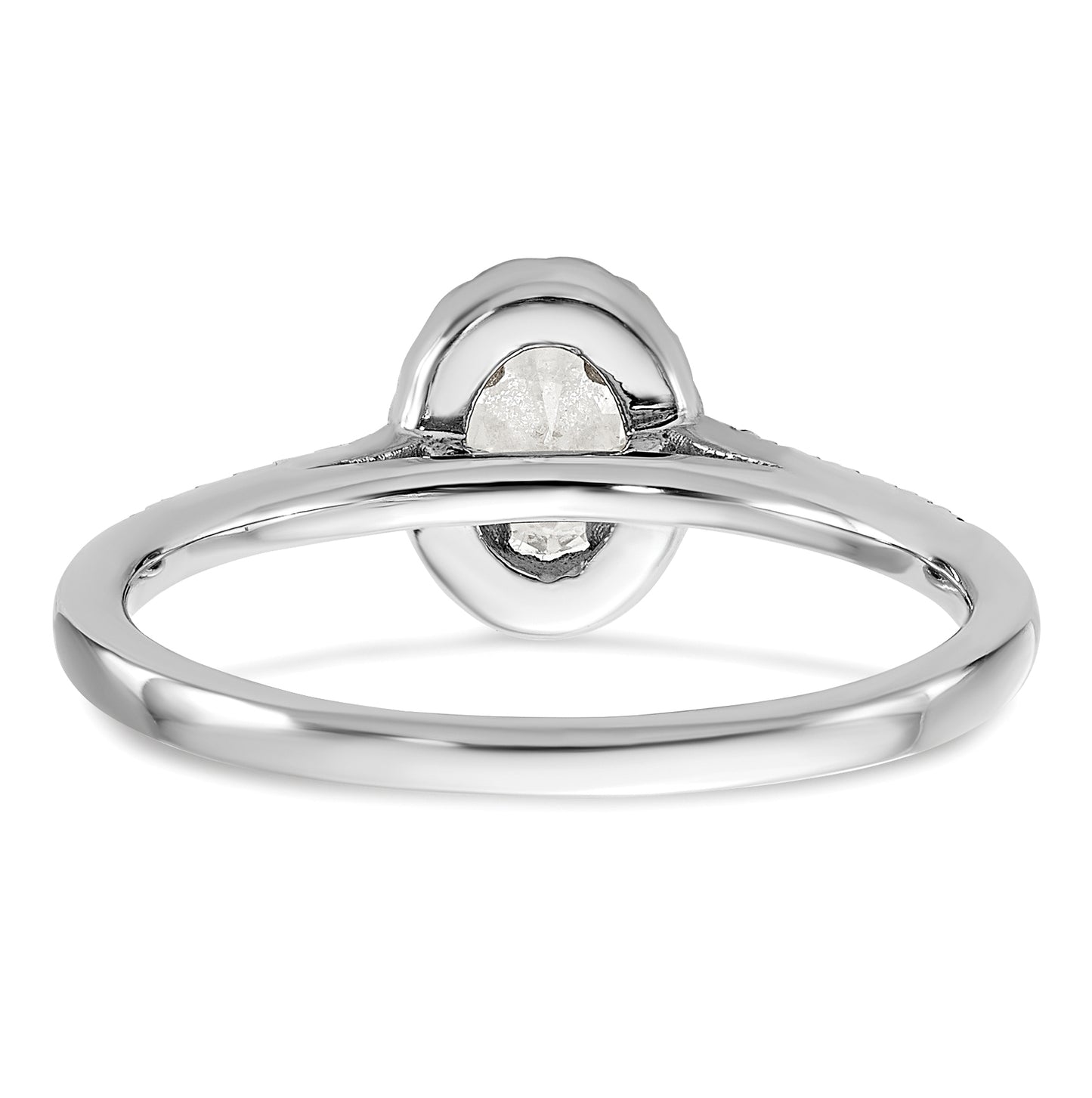 14K White Gold Halo Plus (Holds 1/2 carat (6.5x4.5mm) Oval Center) 1/3 carat Diamond Semi-Mount Engagement Ring