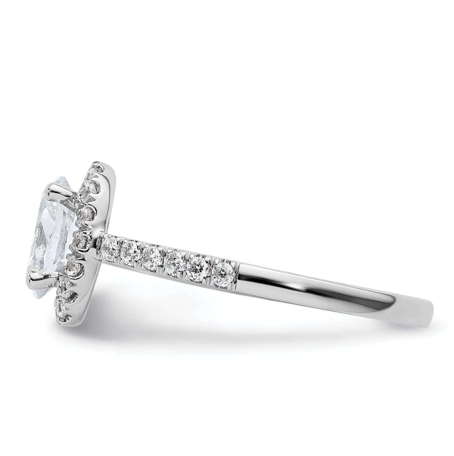 14K White Gold Halo Plus (Holds 3/4 carat (7.5x5.0mm) Oval Center) 3/8 carat Diamond Semi-Mount Engagement Ring