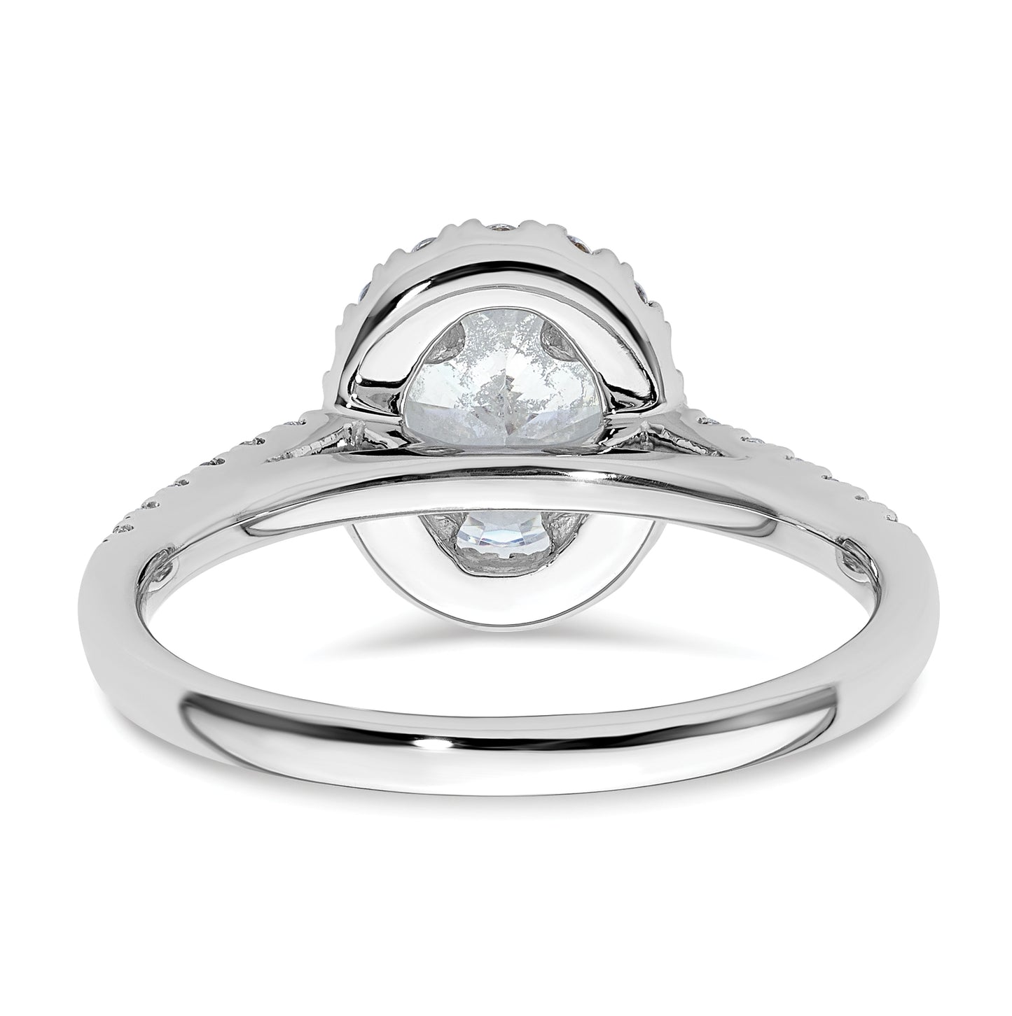 14K White Gold Halo Plus (Holds 3/4 carat (7.5x5.0mm) Oval Center) 3/8 carat Diamond Semi-Mount Engagement Ring