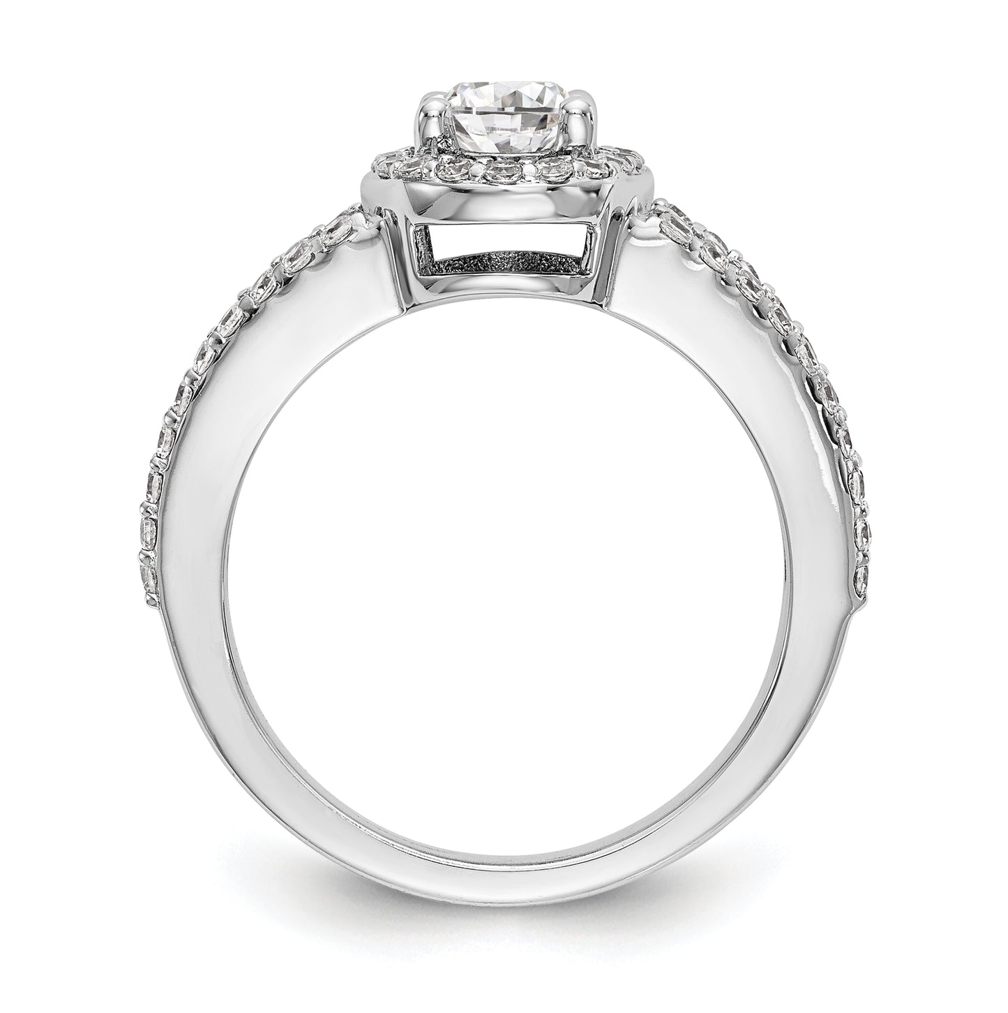 14K White Gold Lab Grown Diamond VS/SI FGH S/M Oval Halo Engagement Ring