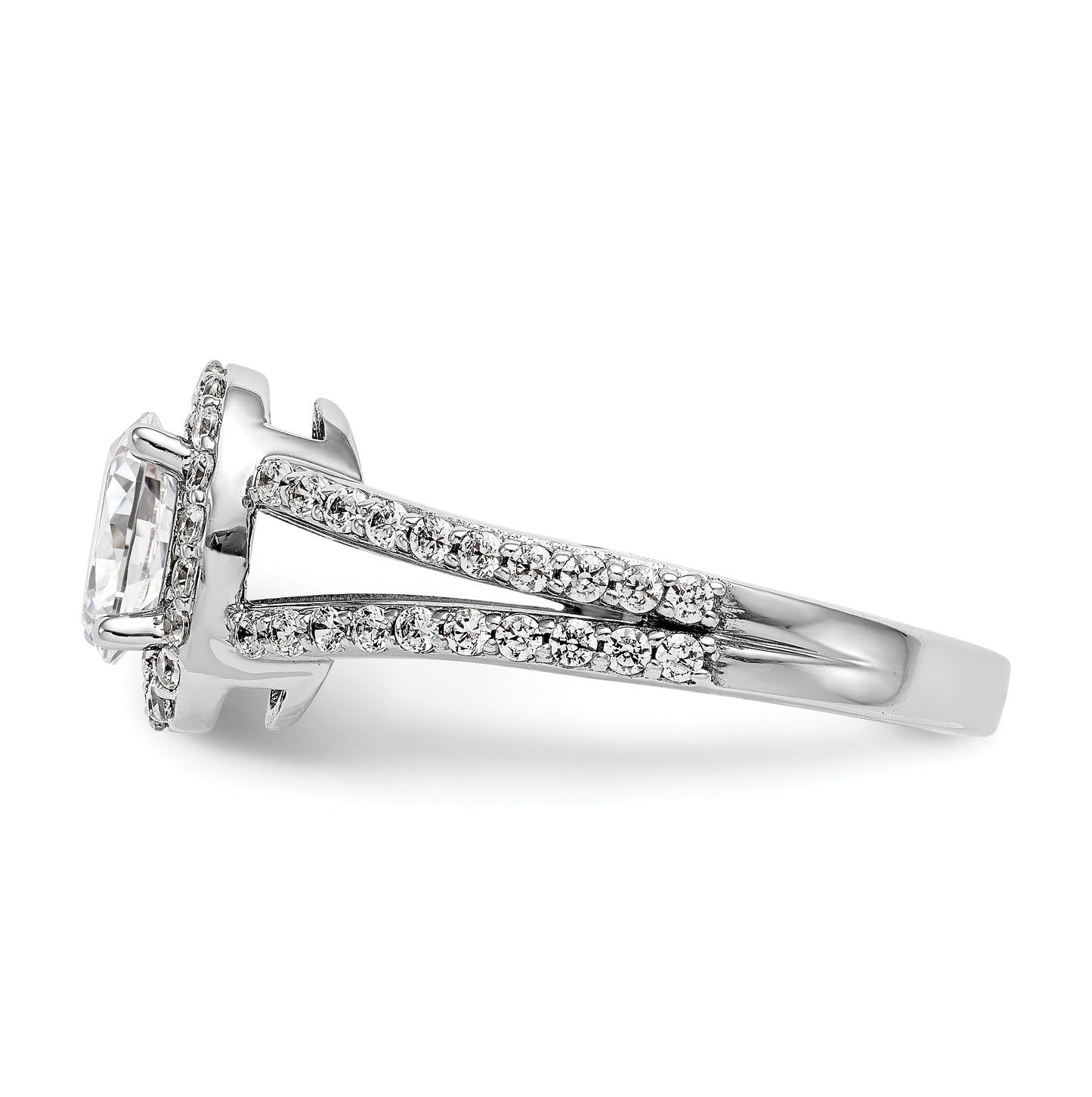 14K White Gold Halo Plus (Holds 1 carat (7x5mm) Oval Center) 1/2 carat Diamond Semi-Mount Engagement Ring