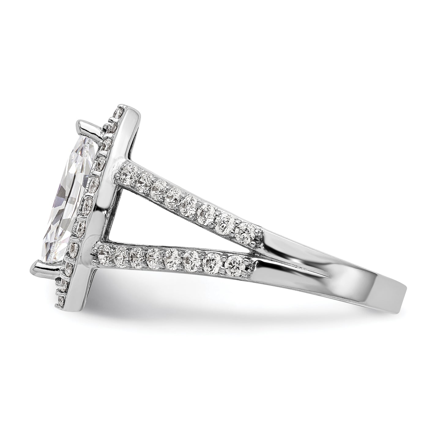 14K White Gold Halo Plus (Holds 1 carat (10x5mm) Marquise Center) 3/4 carat Diamond Semi-Mount Engagement Ring