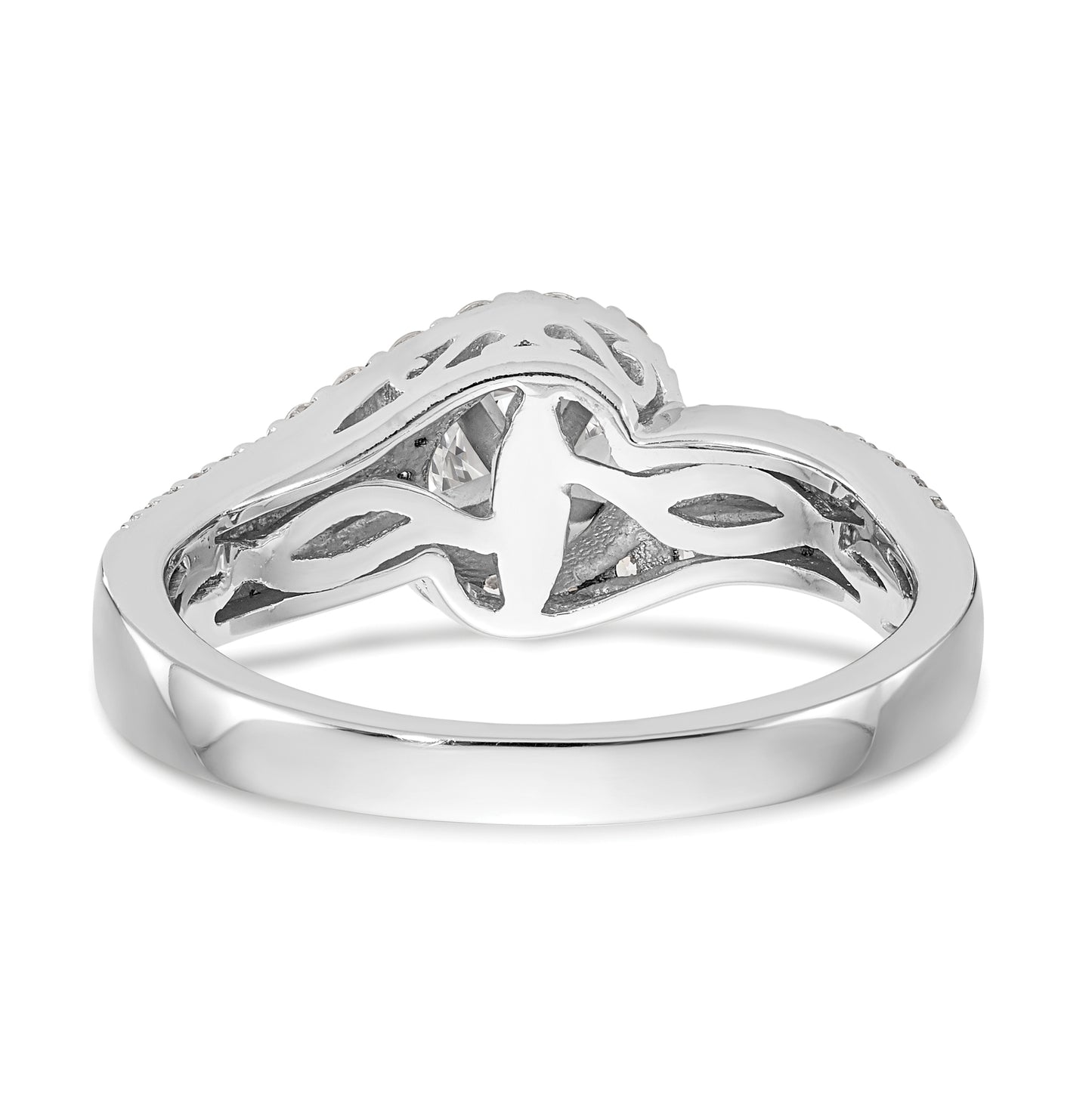 14k Two-tone By-Pass Peg Set 3/8 carat Diamond Semi-mount Engagement Ring