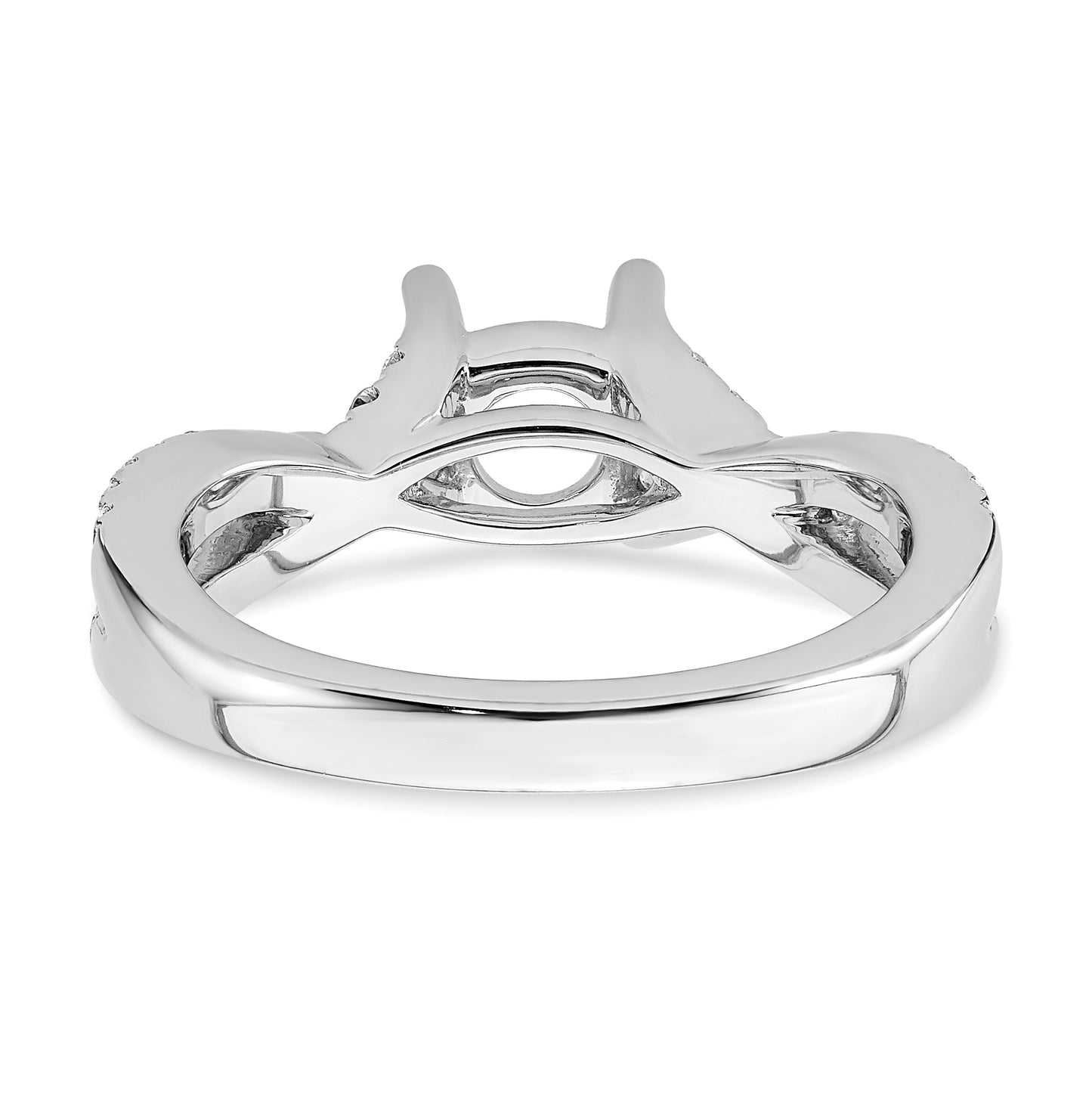 True Origin 14K White Gold 3/8 carat Lab Grown Diamond VS/SI  D E F  Semi Mount Round By-Pass Engagement Ring