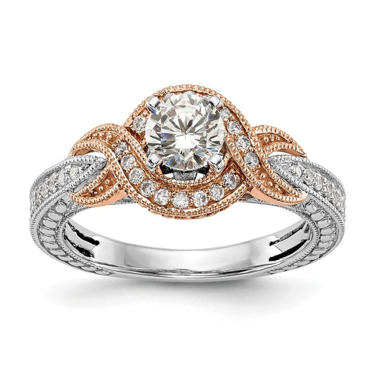 14k Two-tone Criss-Cross Peg Set 1/4 carat Diamond Semi-mount Engagement Ring