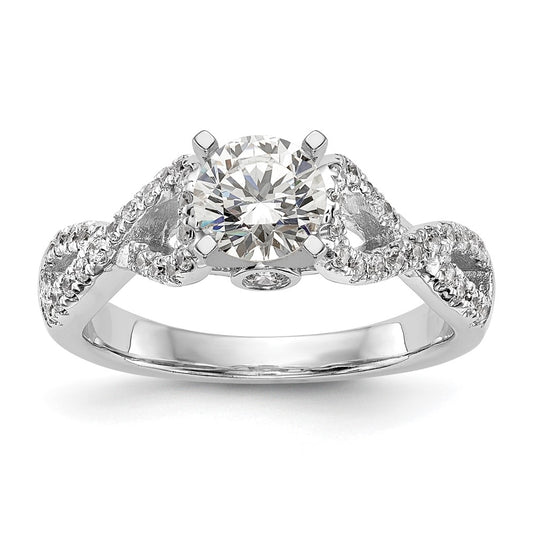 14k White Gold Infinity Peg Set 1/3 carat Diamond Semi-mount Engagement Ring
