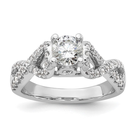 14k White Gold Infinity Peg Set 3/8 carat Diamond Semi-mount Engagement Ring