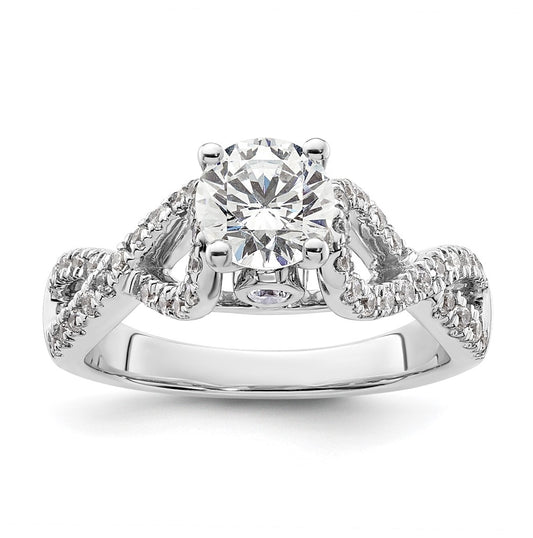 14k White Gold Infinity Peg Set 1/2 carat Diamond Semi-mount Engagement Ring
